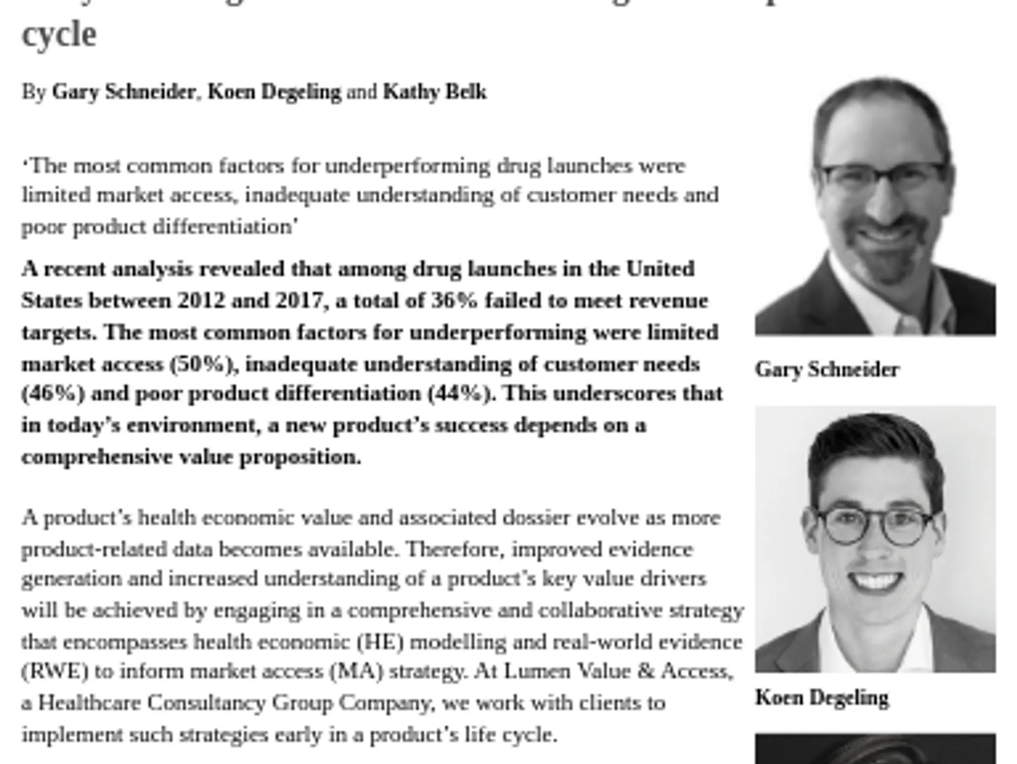 27 - TL HCG - Adopting a holistic approach in crafting a product’s value story: utilising HEOR and RWE throughout the product life cycle
