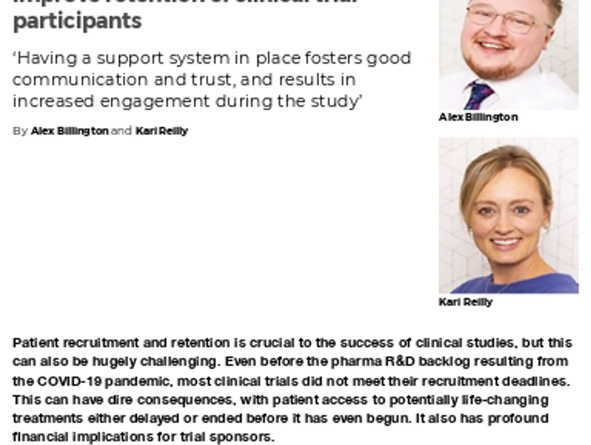 29 - TL INNOVATIVE TRIALS - Navigating the patient experience to improve retention of clinical trial participants