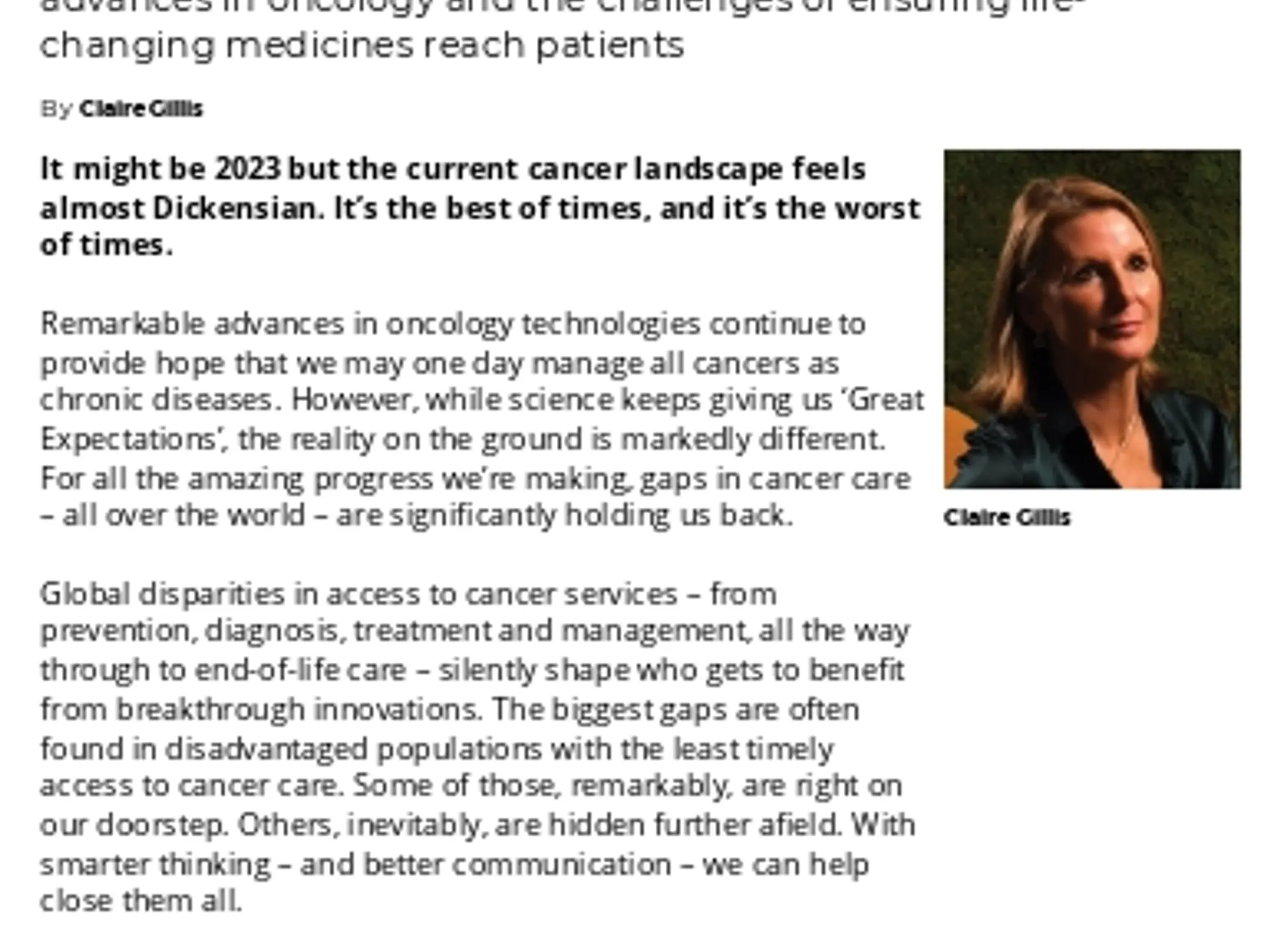16-17 - WORLD CANCER DAY 2023 - World Cancer Day 2023 – closing the gaps in cancer care to give more patients access to life-changing medicines
