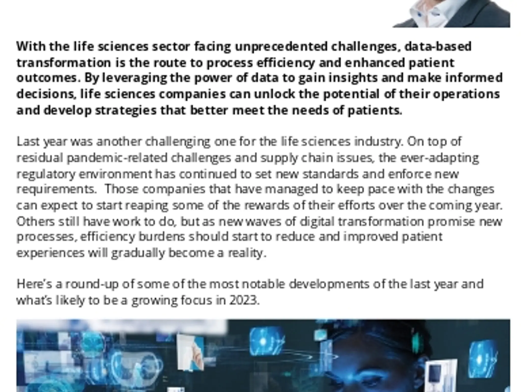 18-19 - HEALTHCARE PRIORITIES IN 2023 - Life sciences reimagined