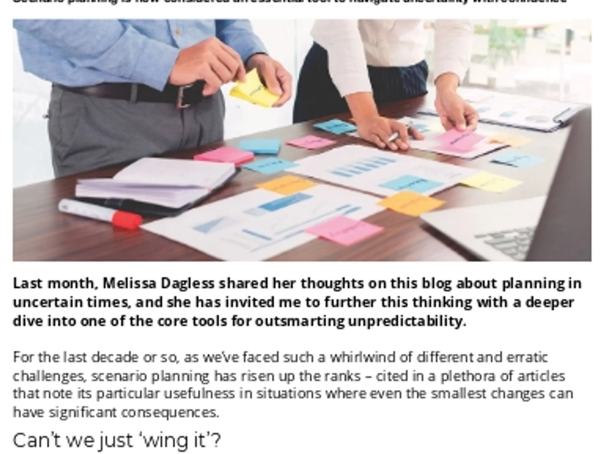 15 - INNOVATIVE IMPACT BLOG - Outsmarting unpredictability:  Using scenario planning to keep ahead