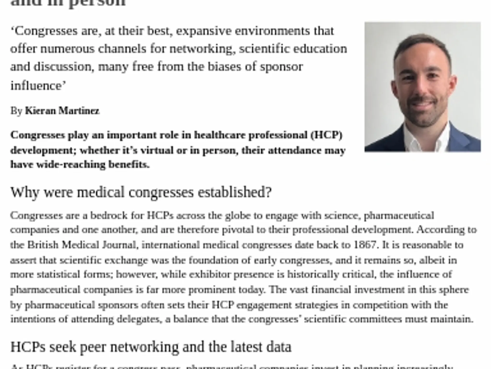 27 - TL INIZIO - The impact of pharma congresses on HCPs – virtual and in person