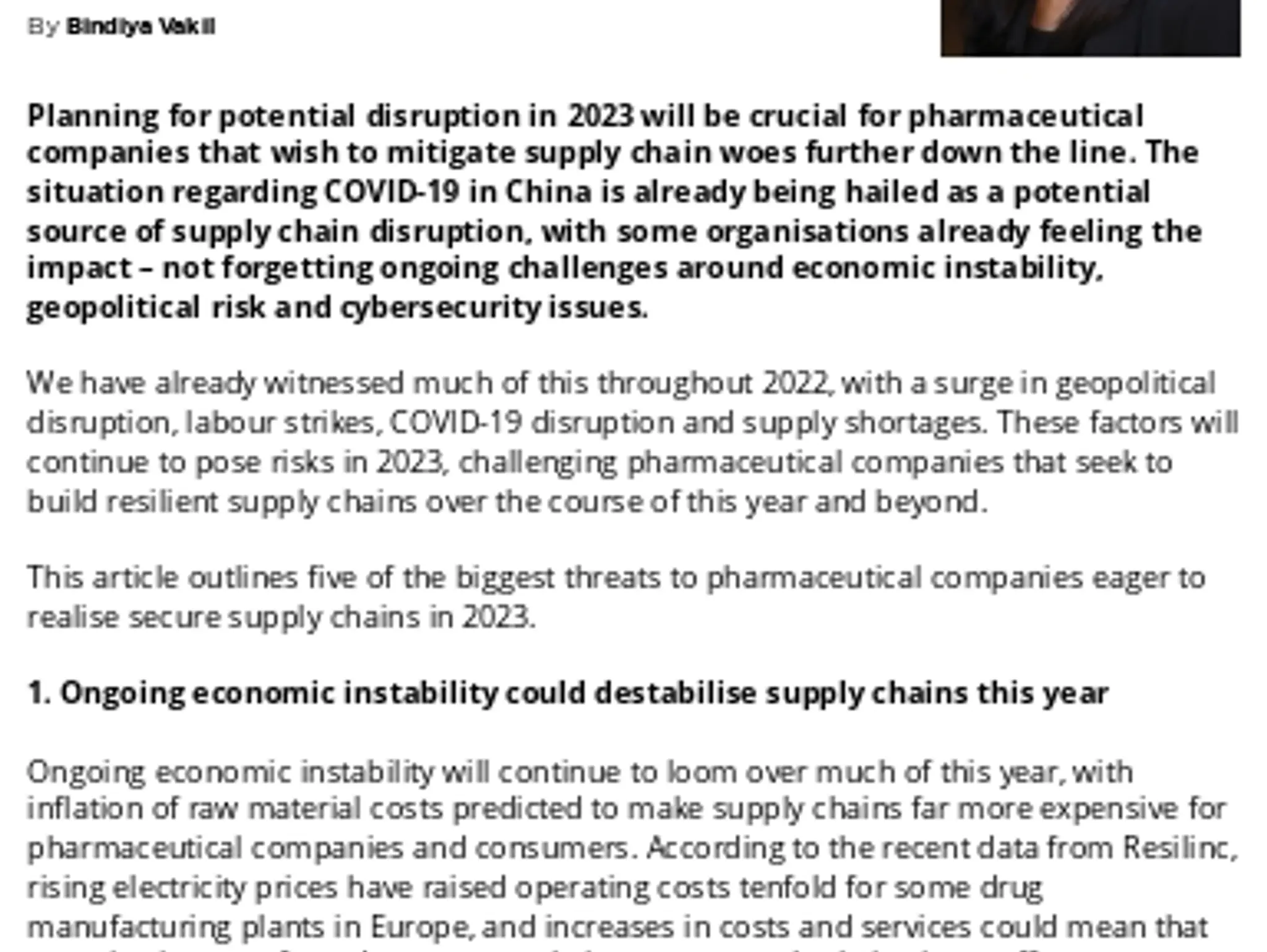 18-19 - SUPPLY CHAIN CHALLENGES - Supply chain challenges in 2023