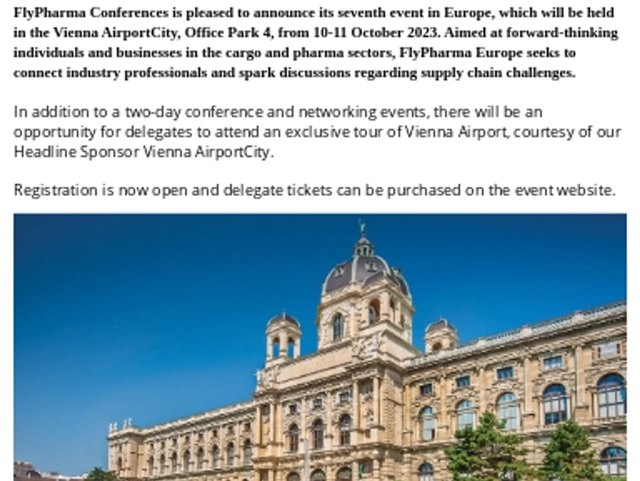 21 - FlyPharmaEurope: Launching the FlyPharma Europe 2023 conference in Vienna