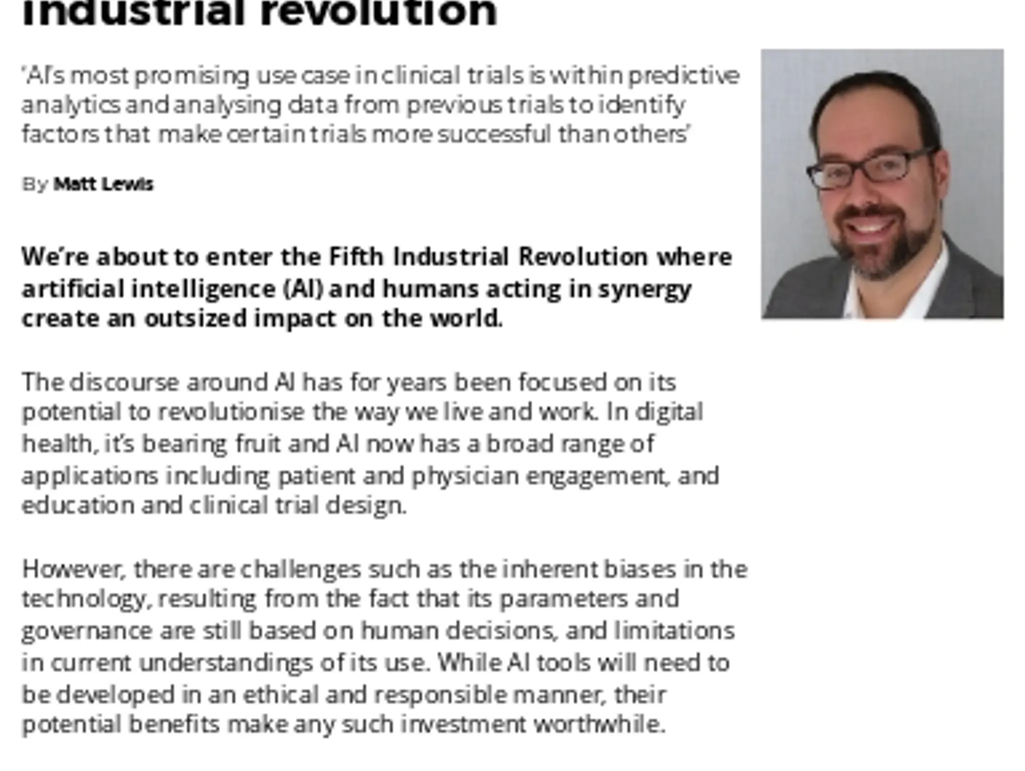 31 - TL INIZIO - The impact of AI on digital health:  the fifth industrial revolution