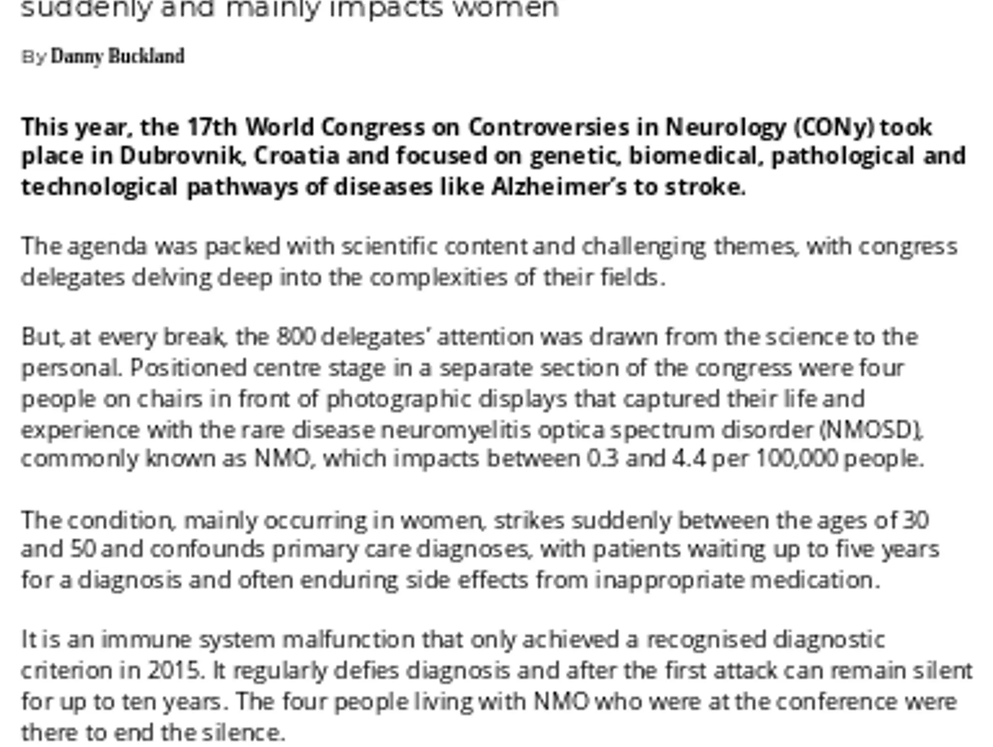20-22 - RARE DISEASES - The 17th World Congress on Controversies in Neurology