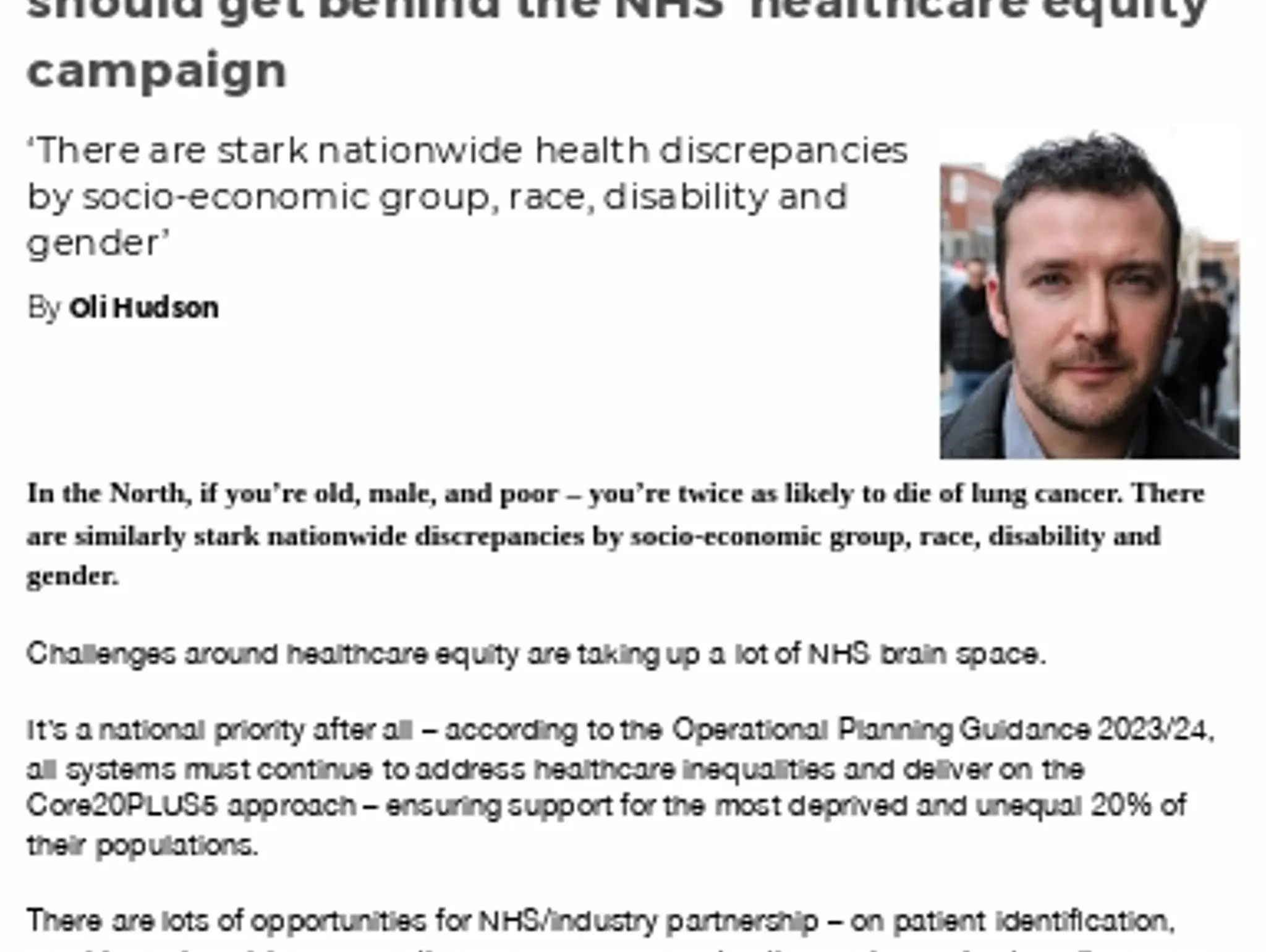 Supporting the most vulnerable:  why pharma should get behind the NHS’ healthcare equity campaign