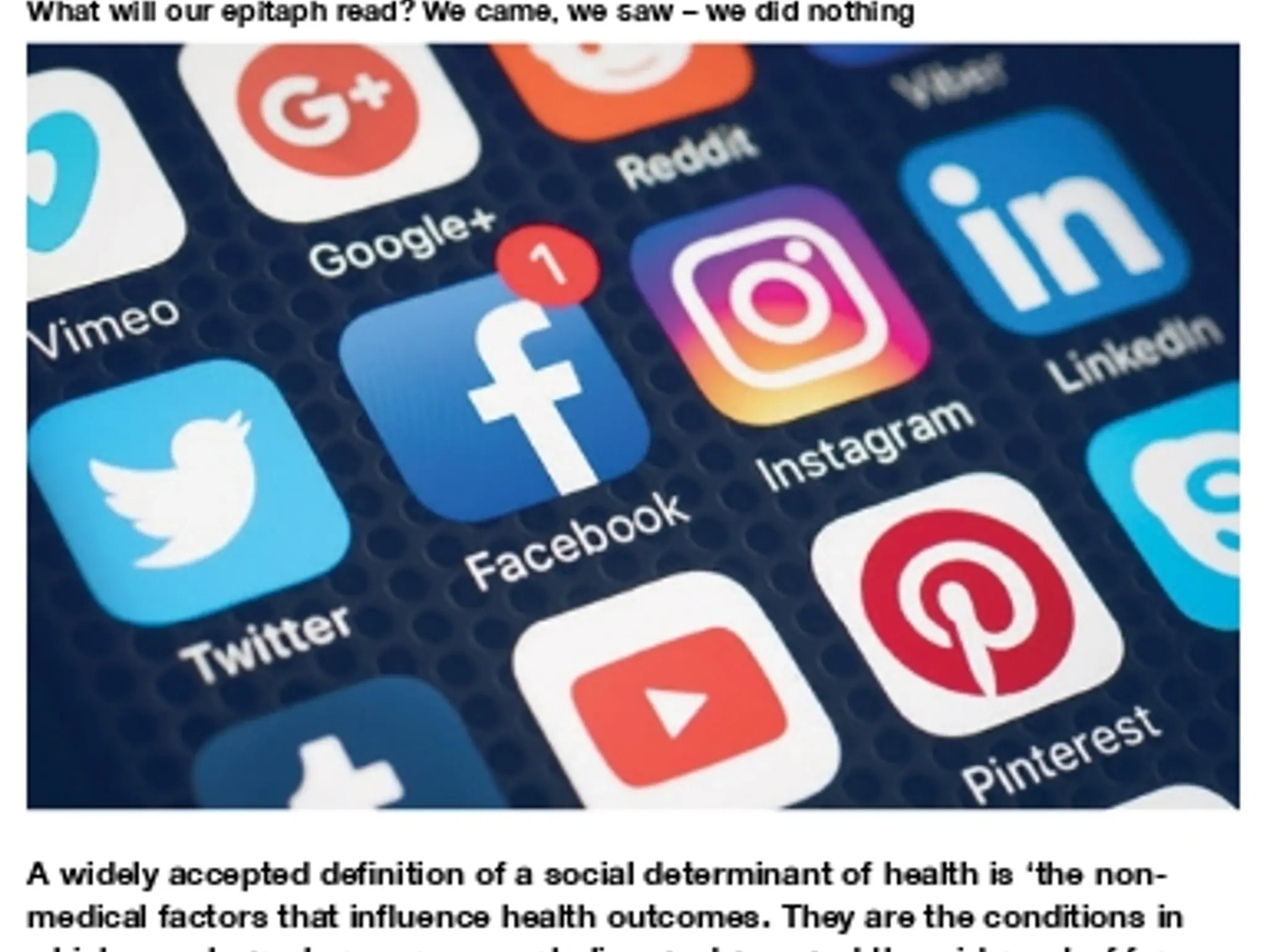 13 - POLICY AND PUBLIC HEALTH - SOCIAL MEDIA AS A DETERMINANT OF HEALTH IS A REAL THING