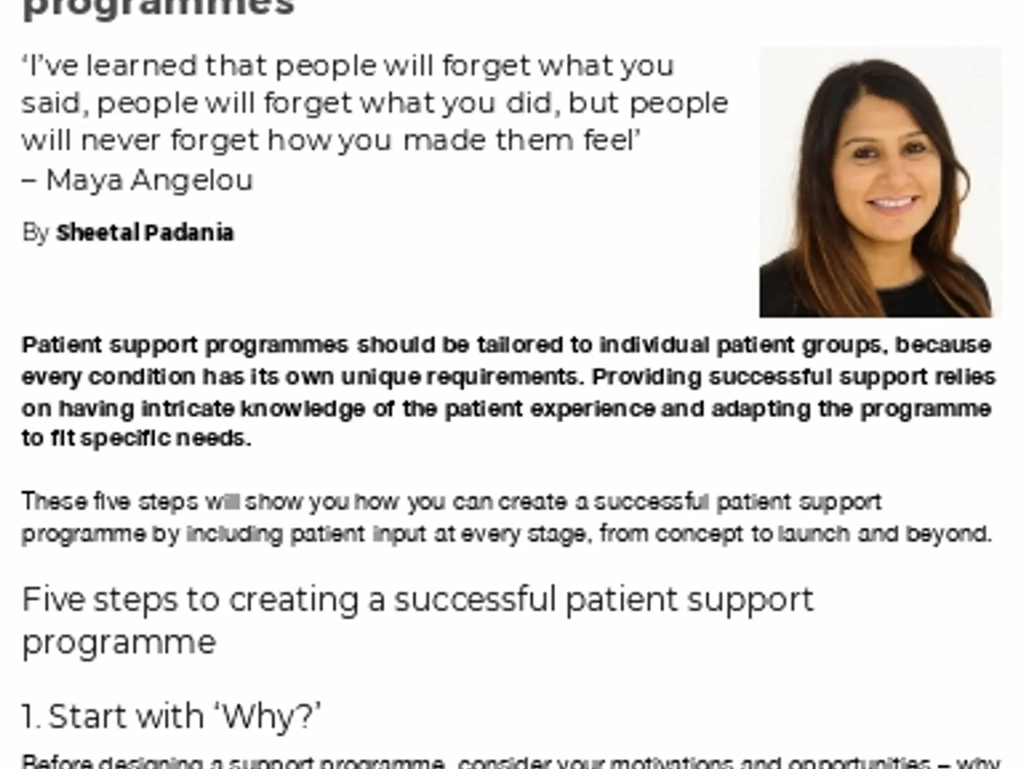 20 - TL ORIGINS - The importance of the patient voice in support programmes