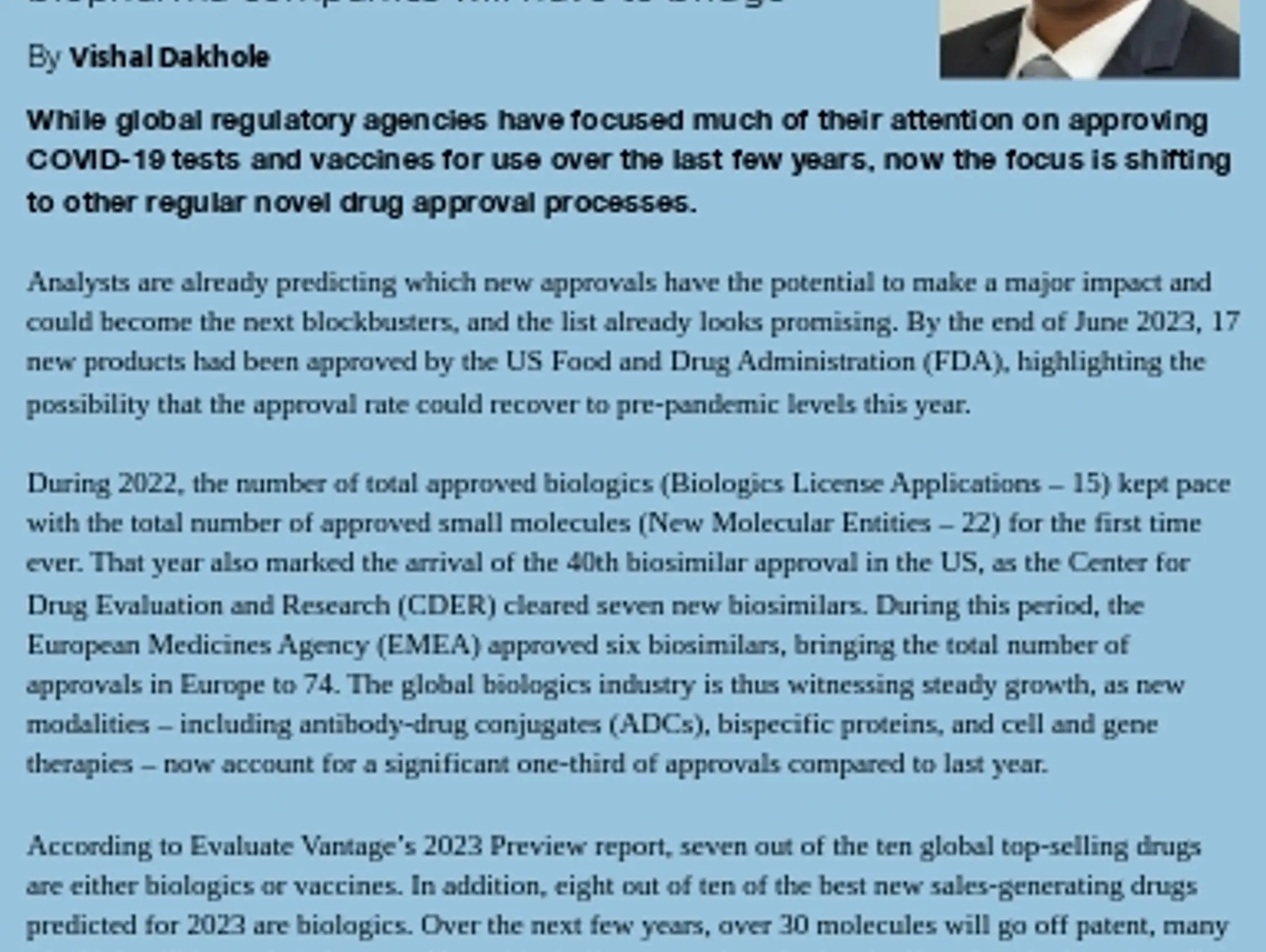 18-19 - BIOLOGICS - The rise of biologics: is the sector ready for future demand?