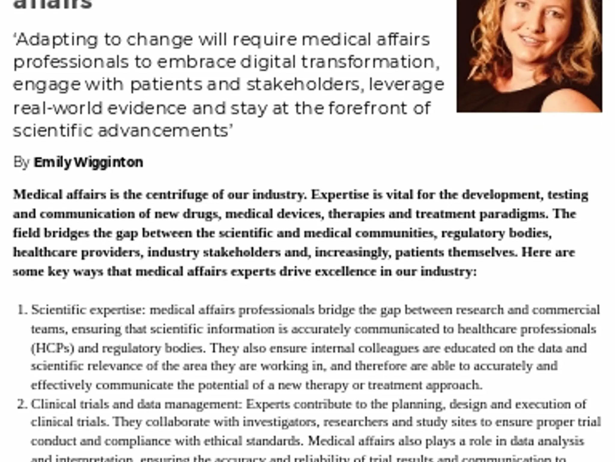 33 - TL BEDROCK - The importance of medical affairs