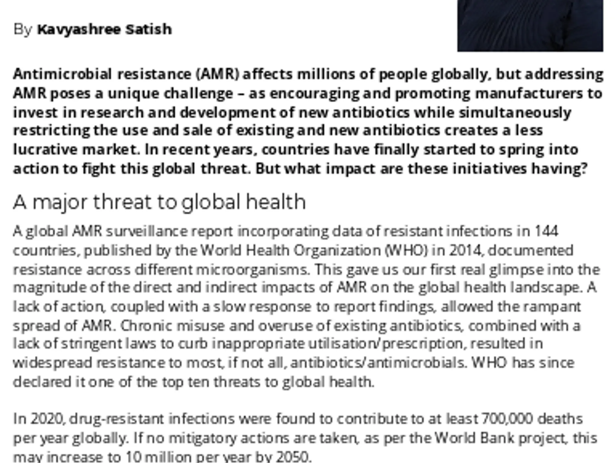 18-19 - ANTIMICROBIAL RESISTANCE - Man vs microbe: the fight against antimicrobial resistance