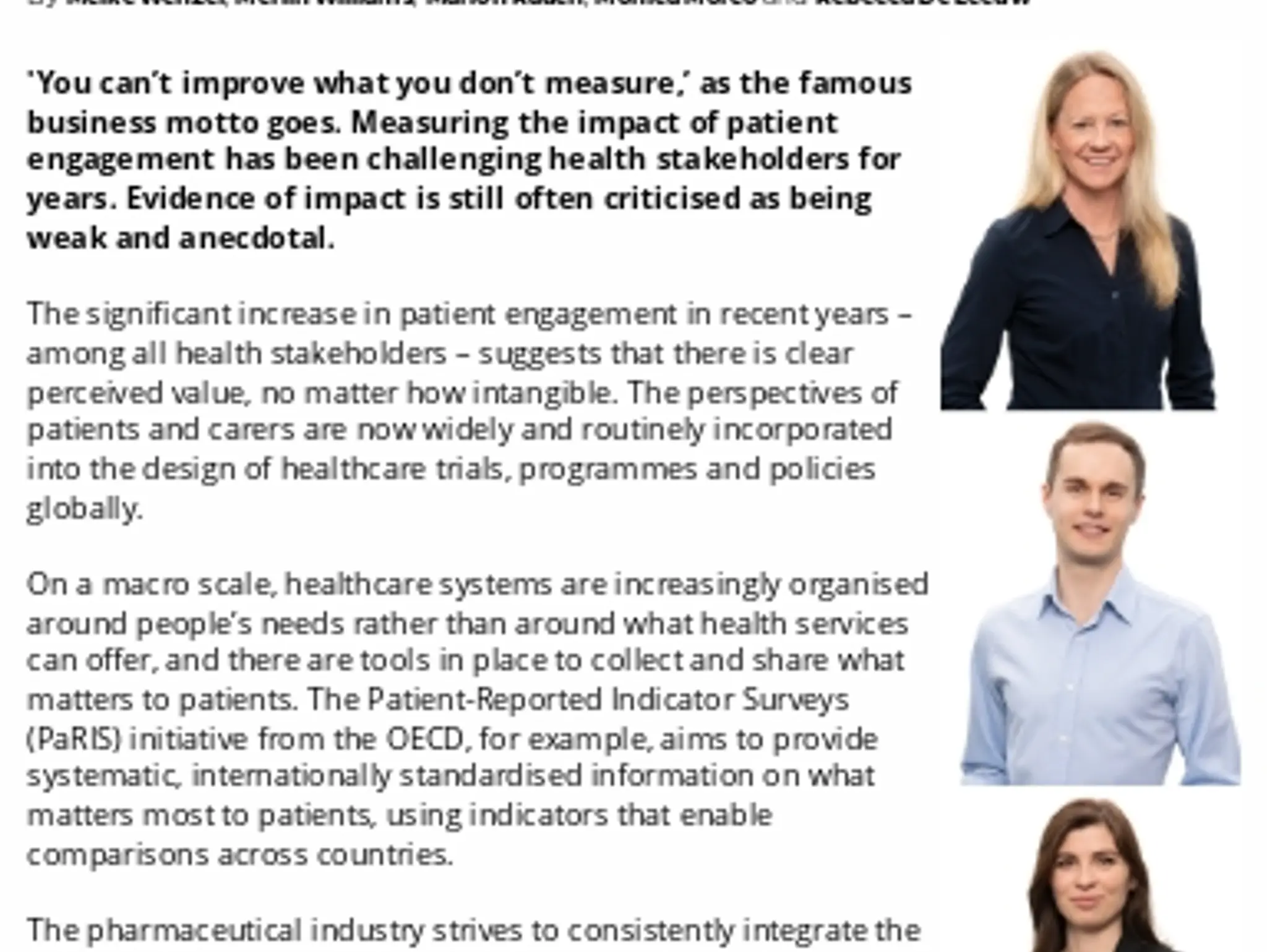 34-35 - PATIENT ENGAGEMENT - Measuring the impact of patient engagement