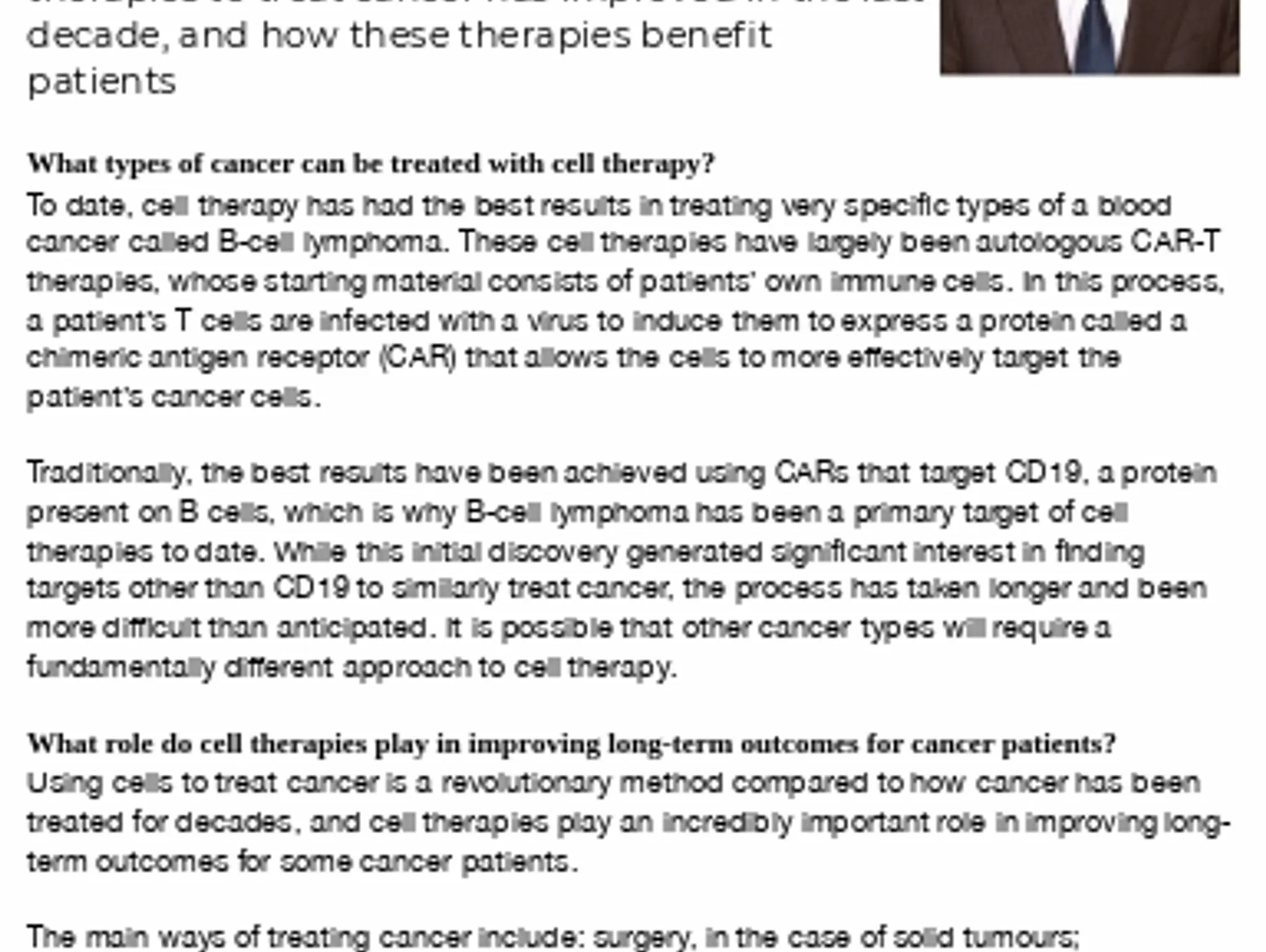 22-23 - ONCOLOGY - The impact of cell therapies on cancer treatments