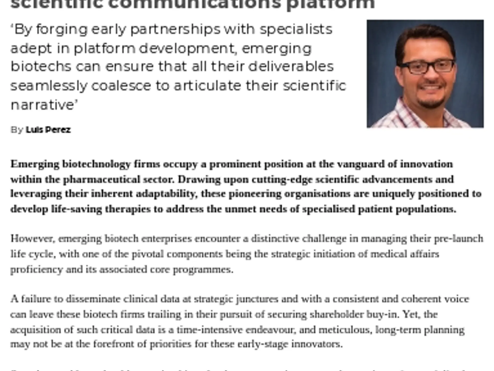 25 - TL INIZIO MEDICAL - Best practices for building an effective scientific communications platform