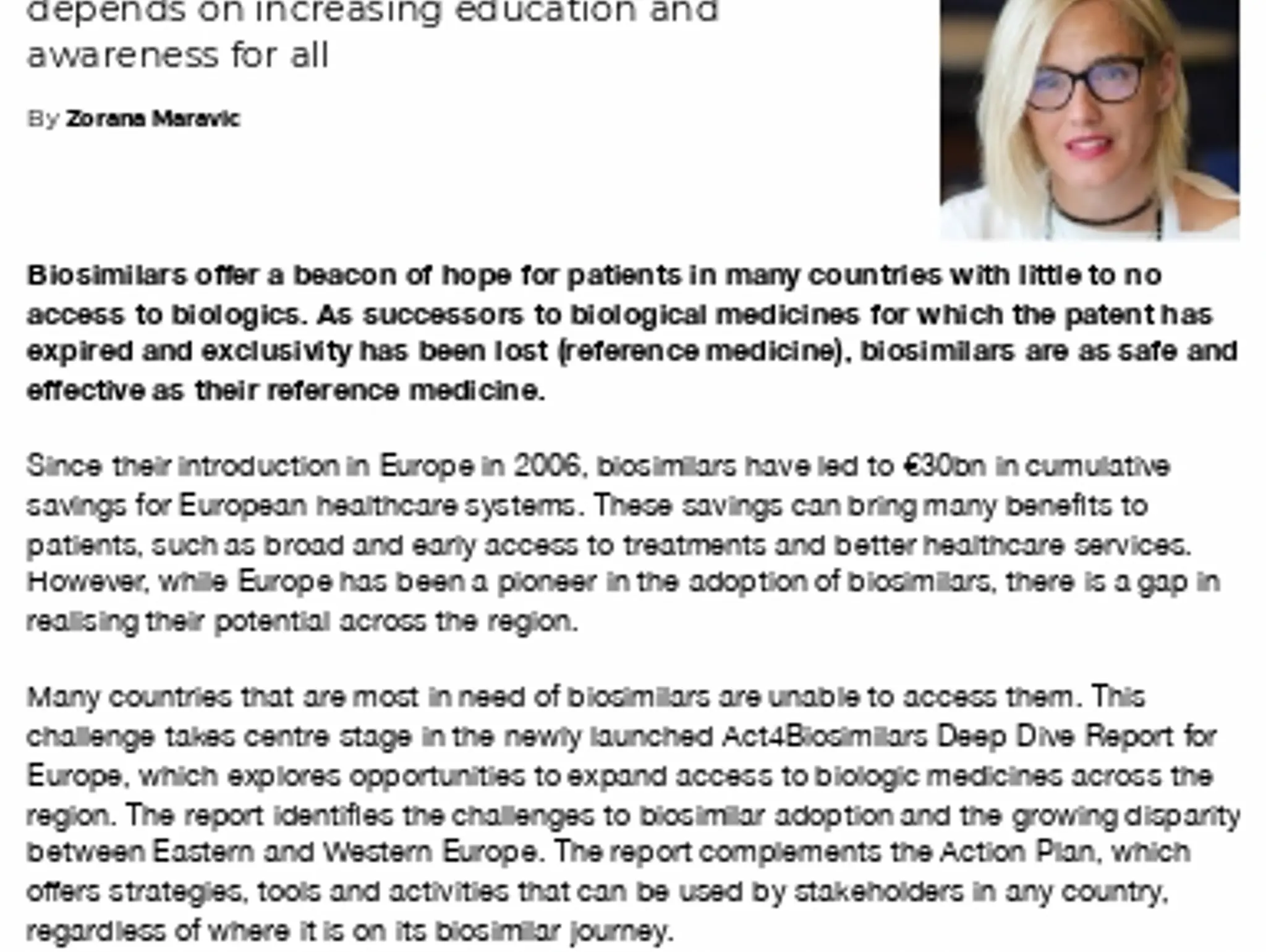 22-23 - BIOSIMILARS IN EUROPE - Education, awareness, collaboration