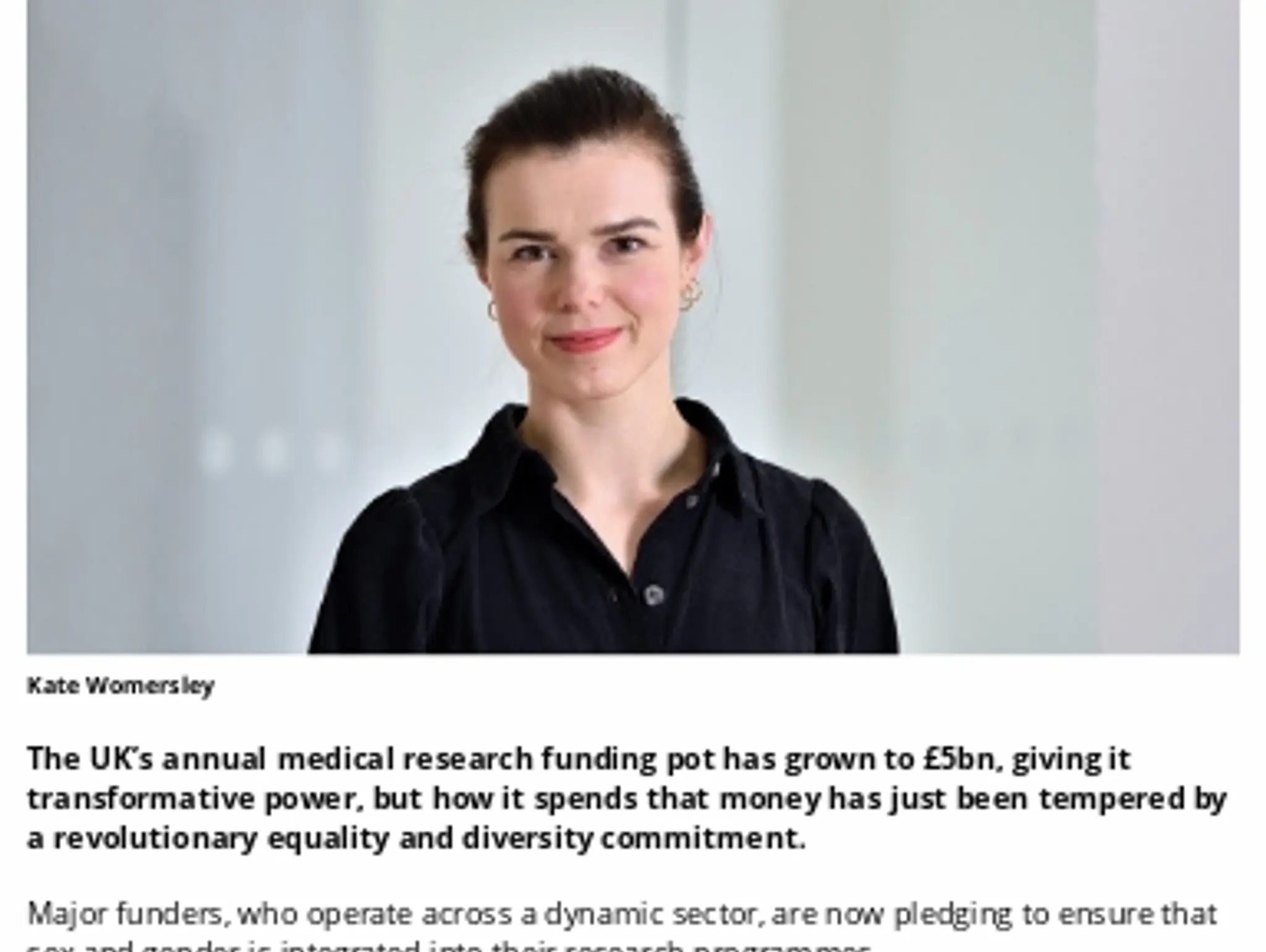 30-31 - EQUALITY IN MEDICAL RESEARCH - Landmark project boosts sex and gender equity in UK