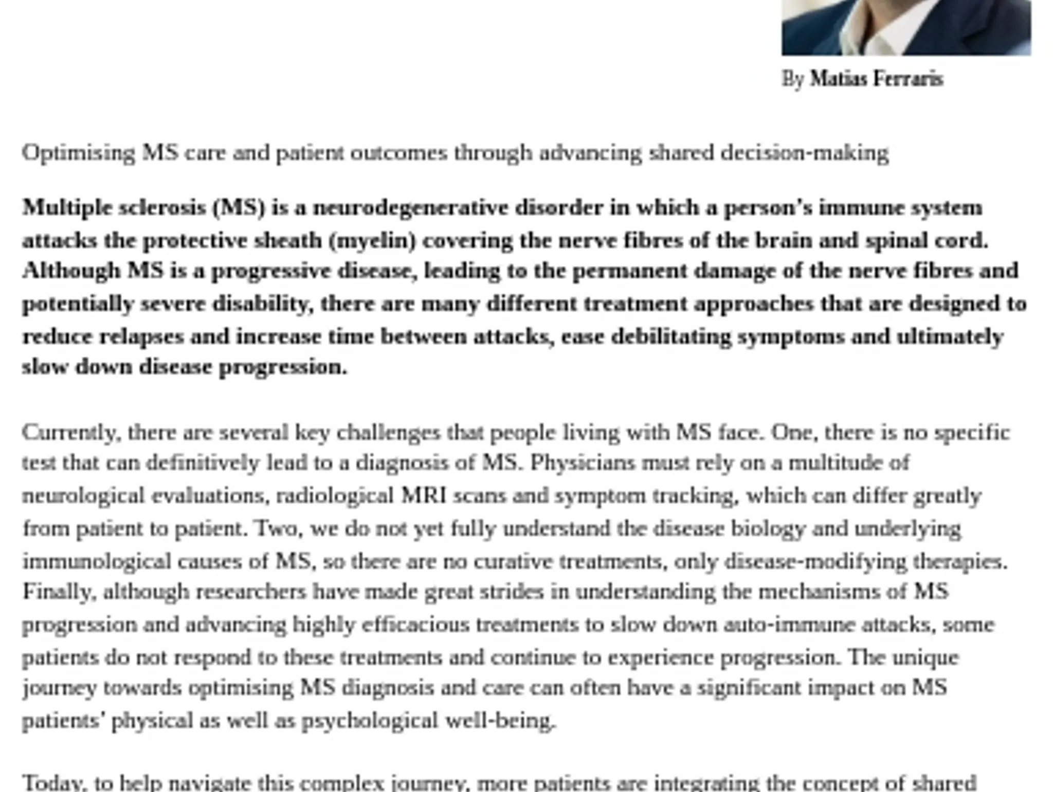 20-21 - THE PATIENT VOICE IN MS CARE - Enhancing collaborative decision-making for patients with MS