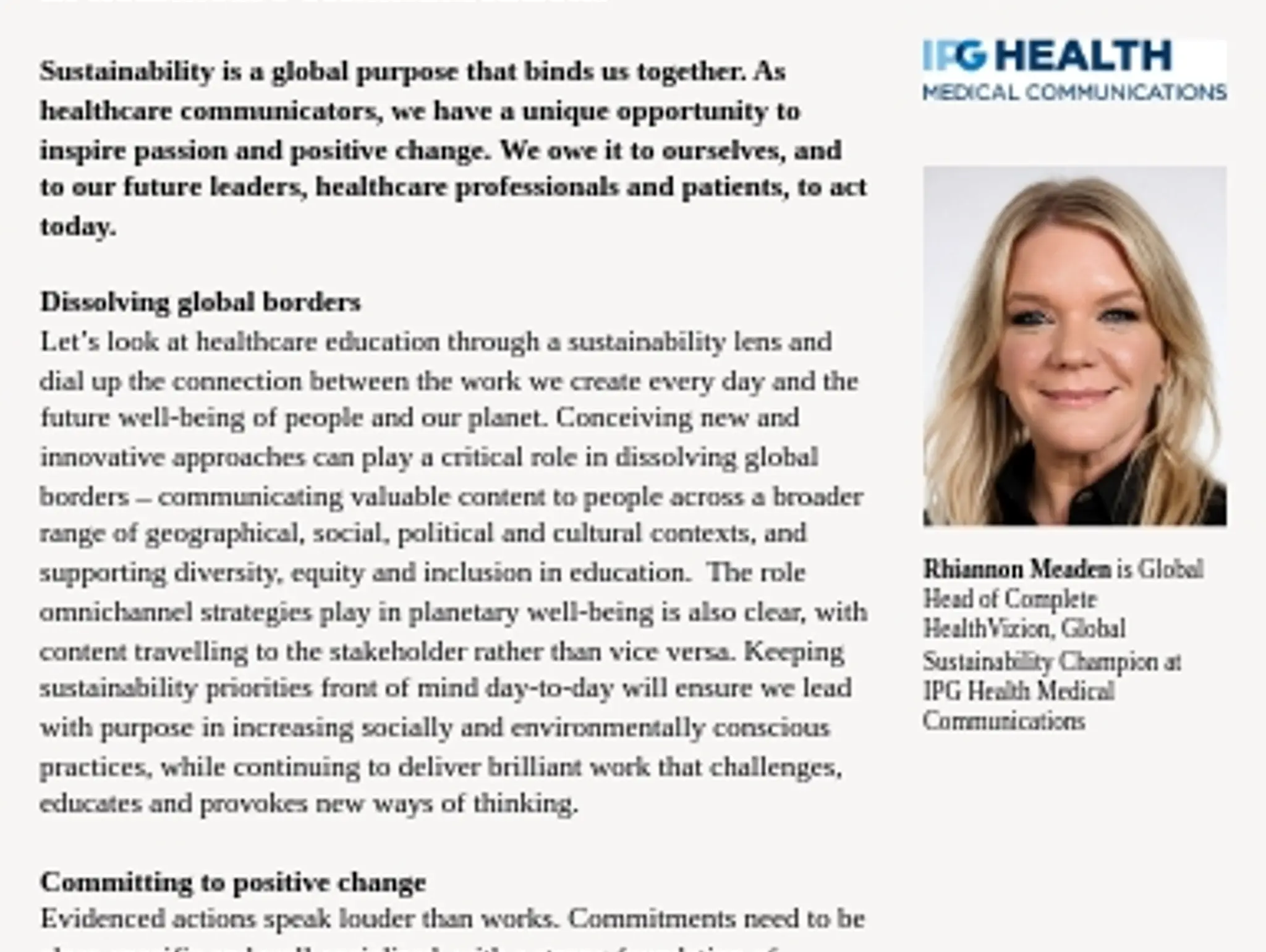 TRENDS: IPG Healh Medical Communications