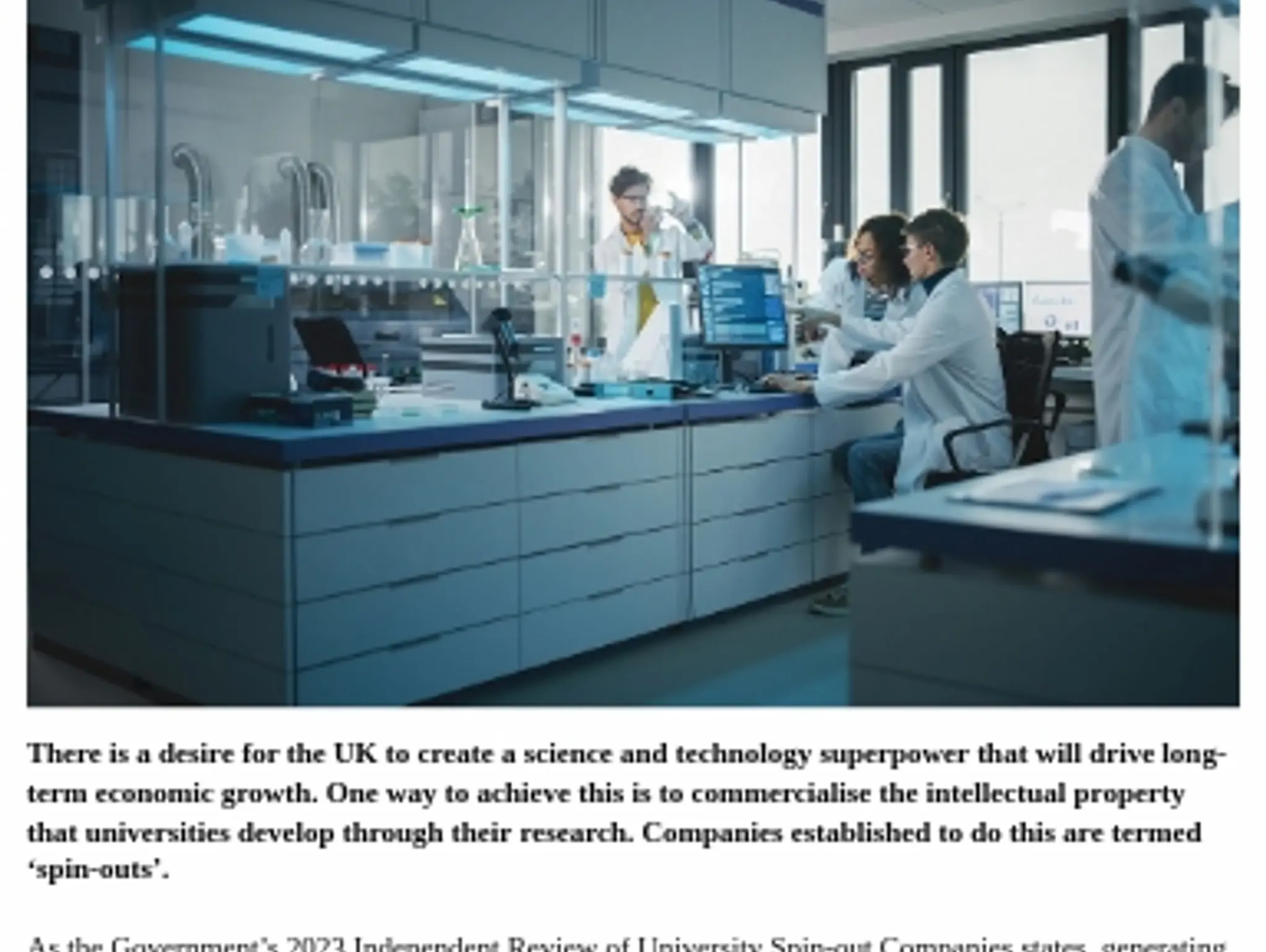 BIOTECH SPIN-OUTS - Creating and sustaining university biotech spin-outs