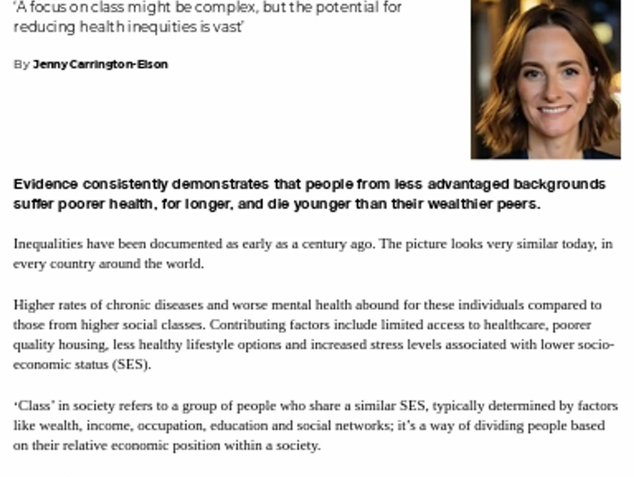 TL INTENT HEALTH - Class is the missing link in health equity strategies