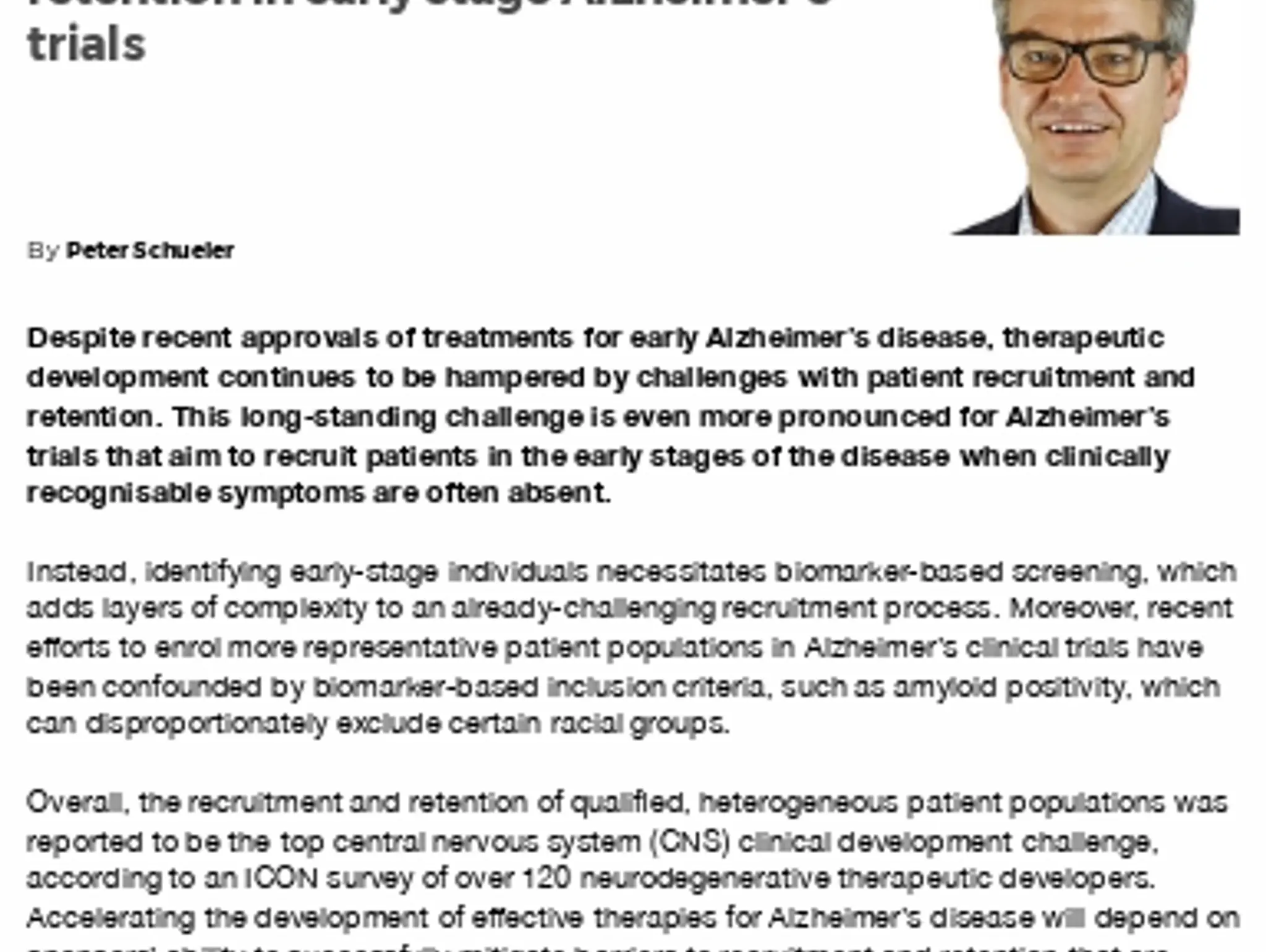 18 TL ICON - Mitigating barriers to recruitment and retention in early stage Alzheimer’s trials