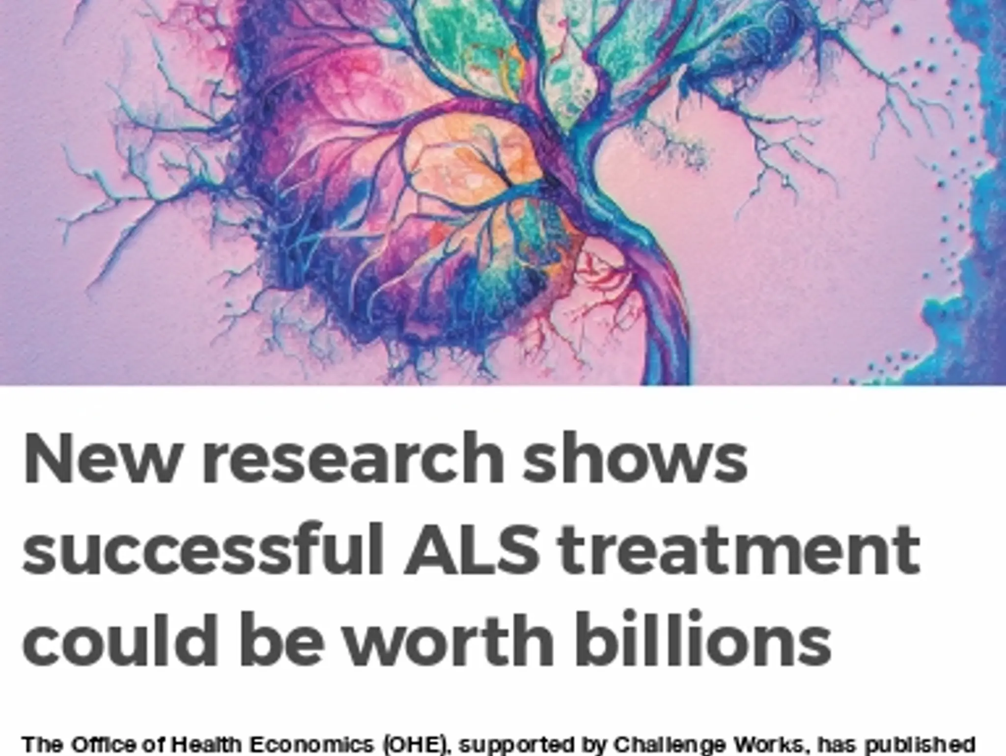 38 ALS DISEASE - New research shows successful ALS treatment could be worth billions