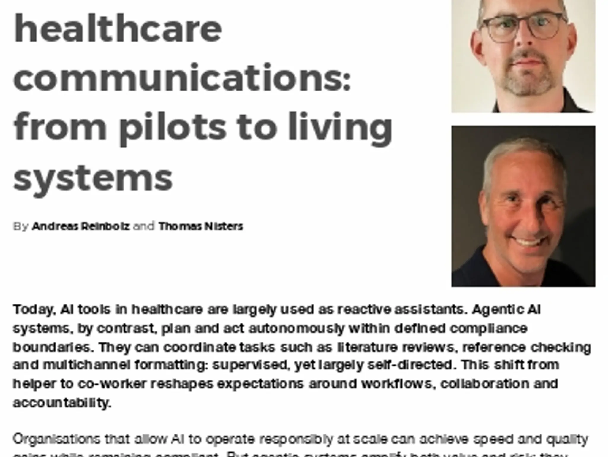 25 TL SYNEOS HEALTH - Scaling AI in healthcare communications: from pilots to living systems