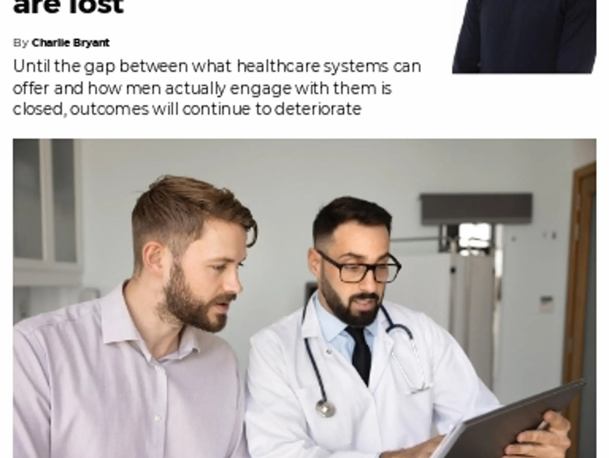 Men’s health: the gap between awareness and action is where men’s lives are lost