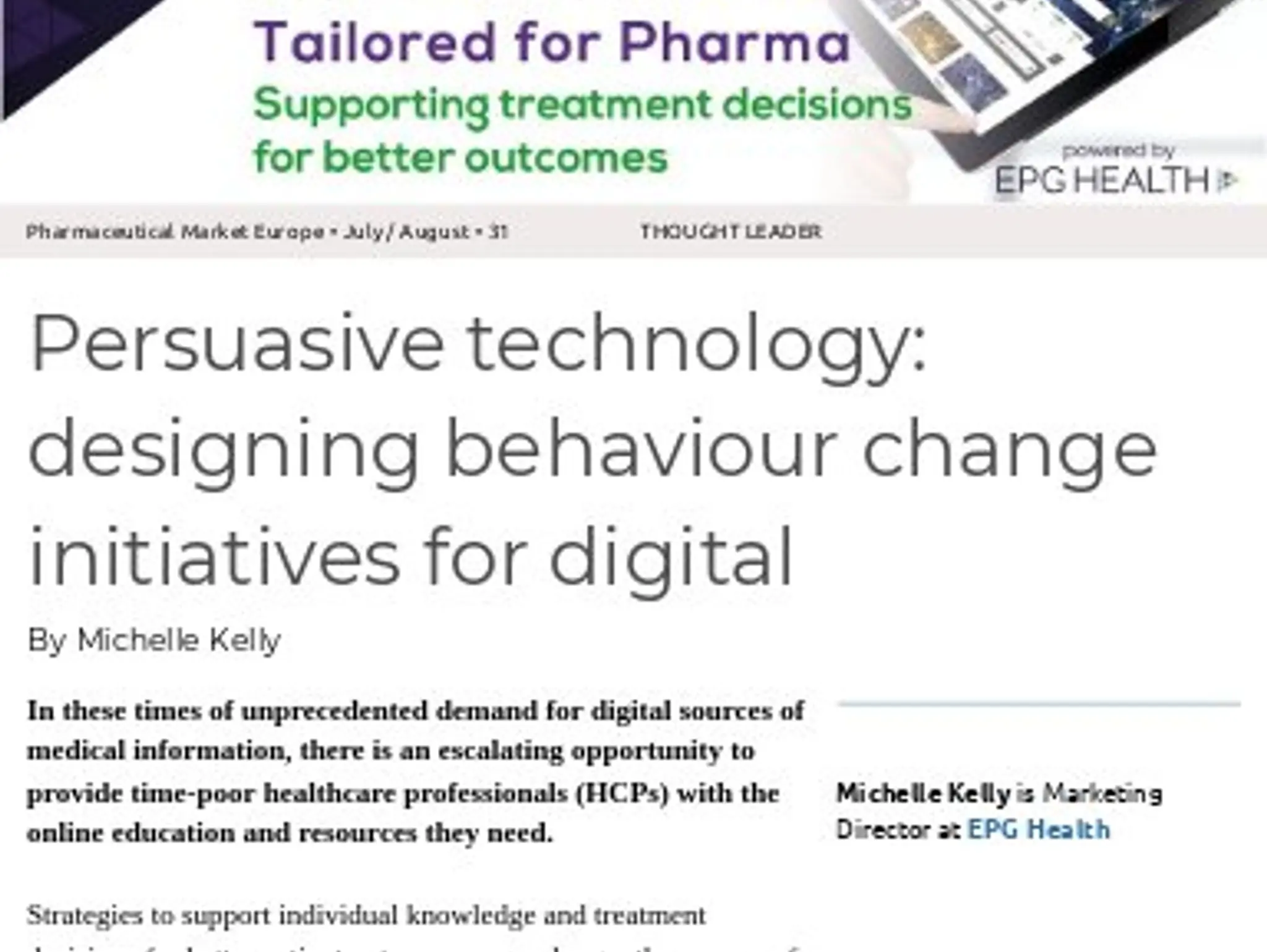 31 - Persuasive technology: designing behaviour change initiatives for digital