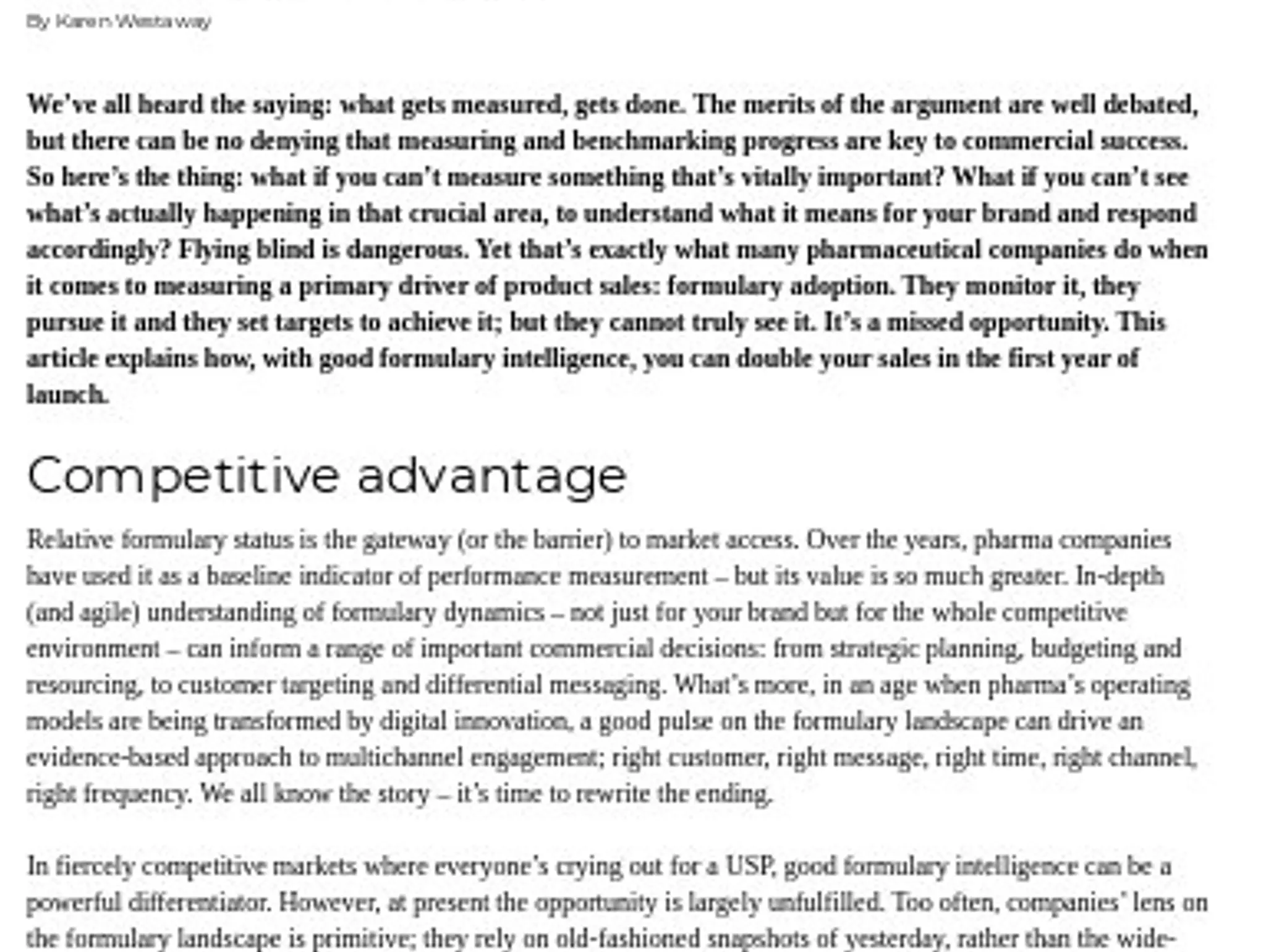 36-37 - Could formulary intelligence be your brand differentiator?