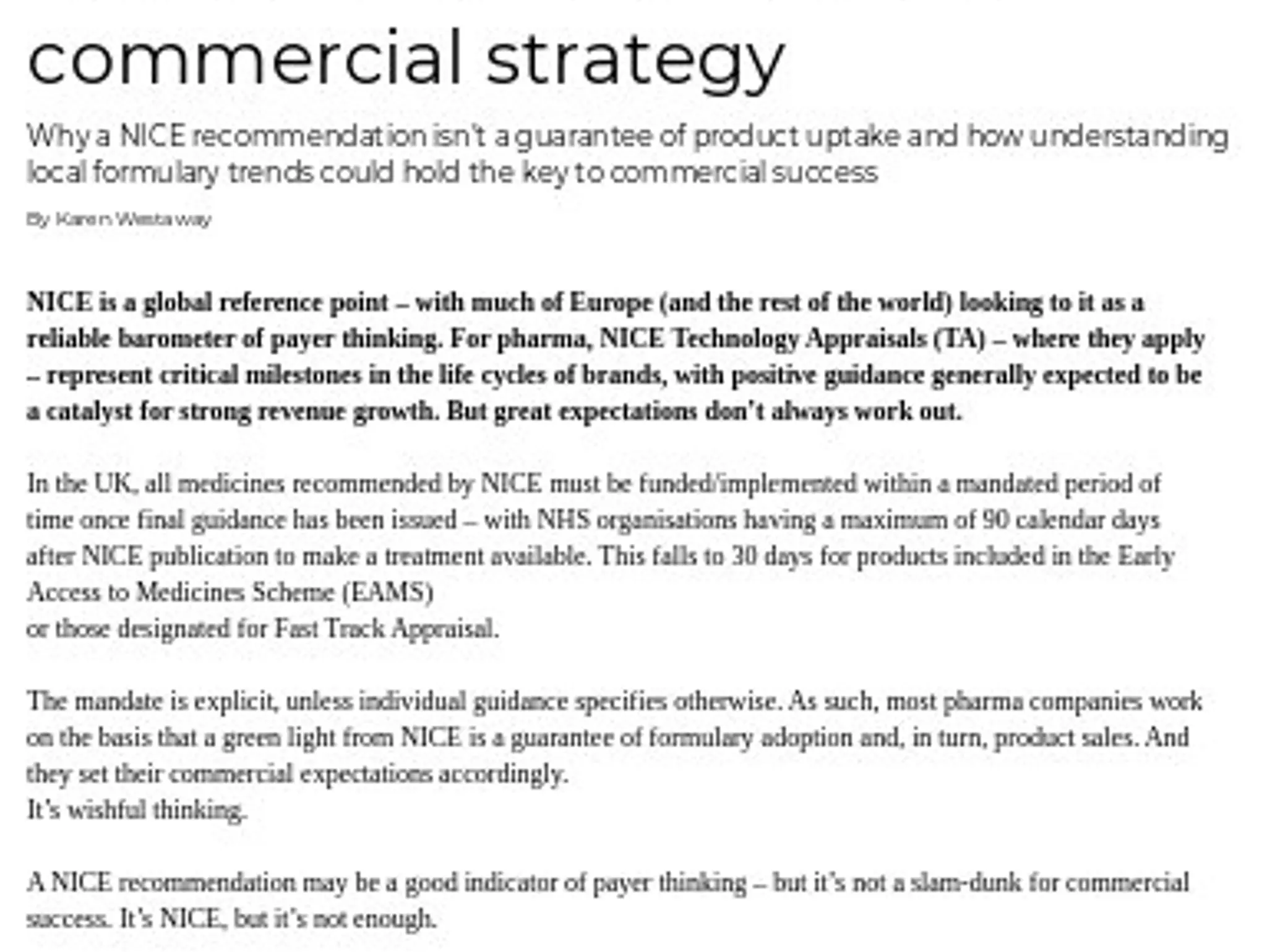 38-40 - NICE – but not enough: