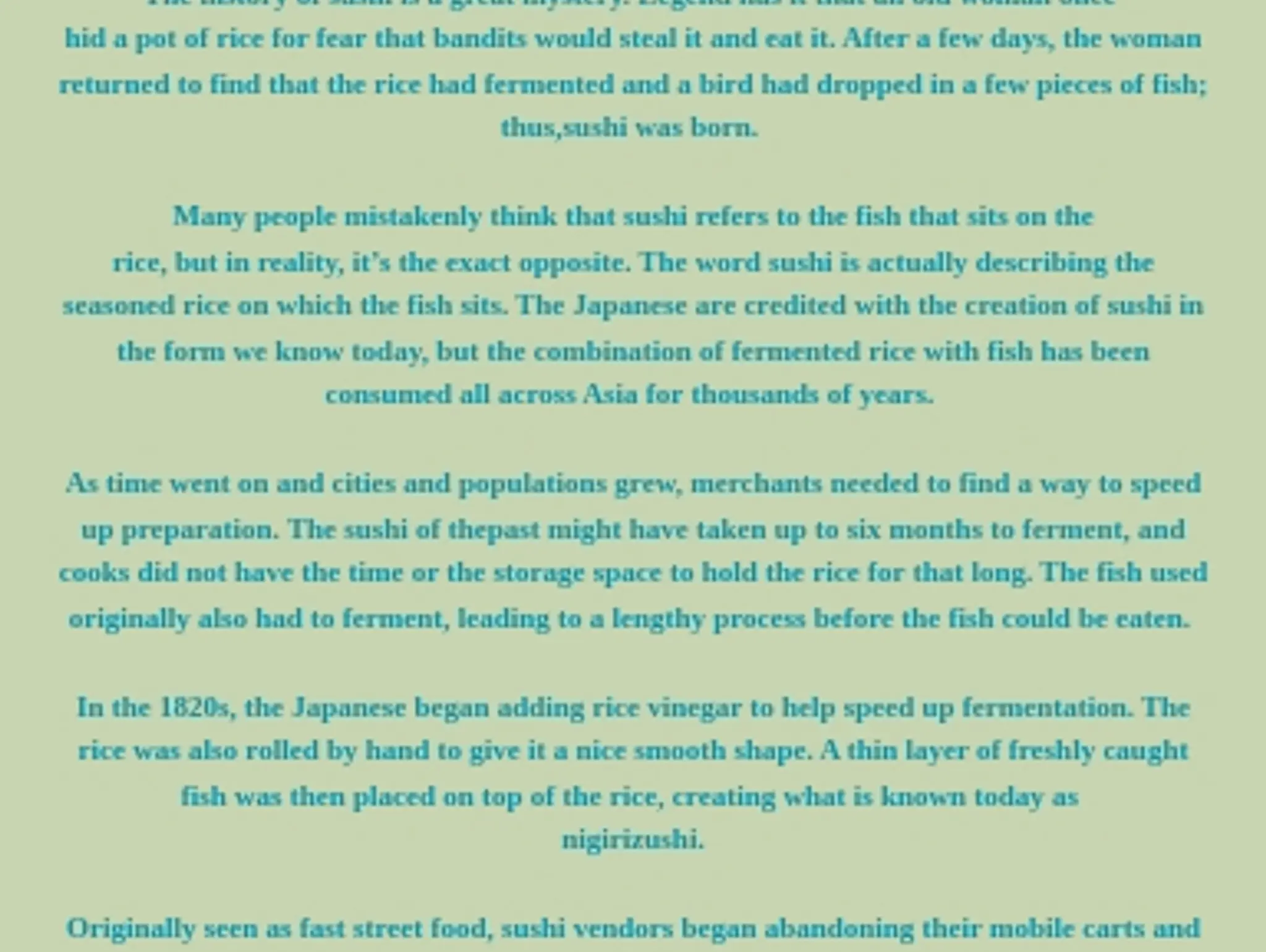 The History of Sushi