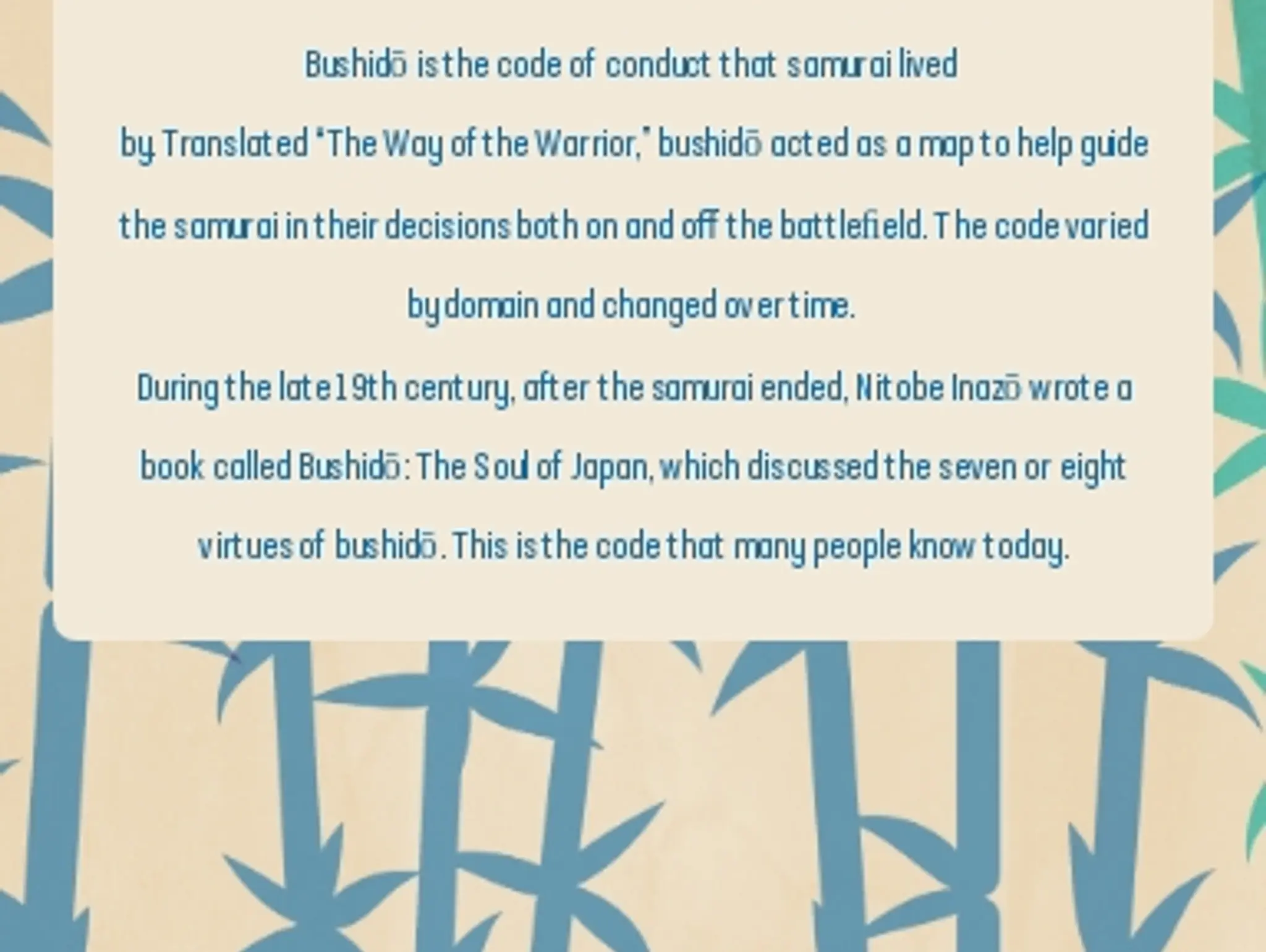 The Bushido Code