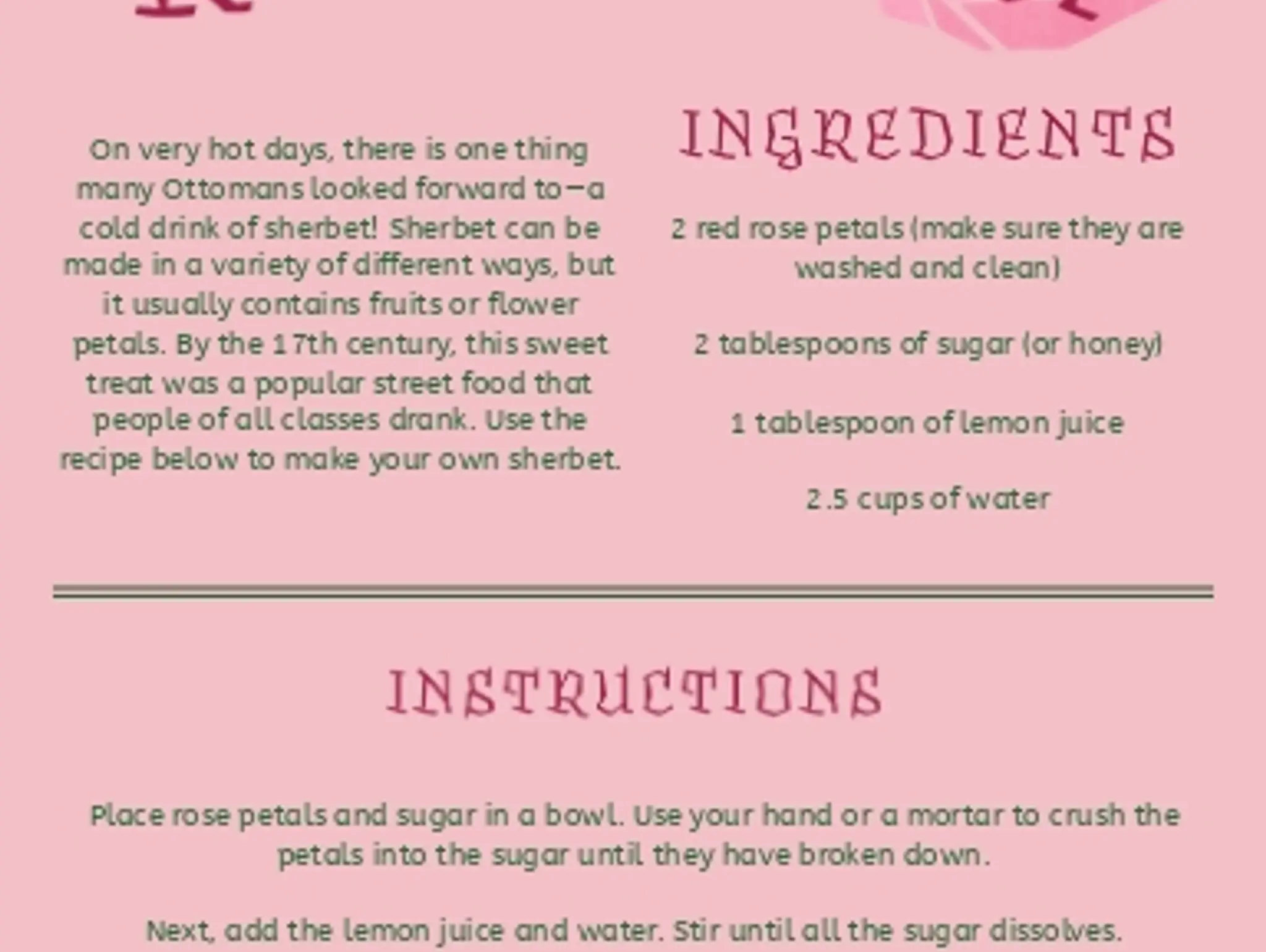 Make Your Own Rose Sherbet