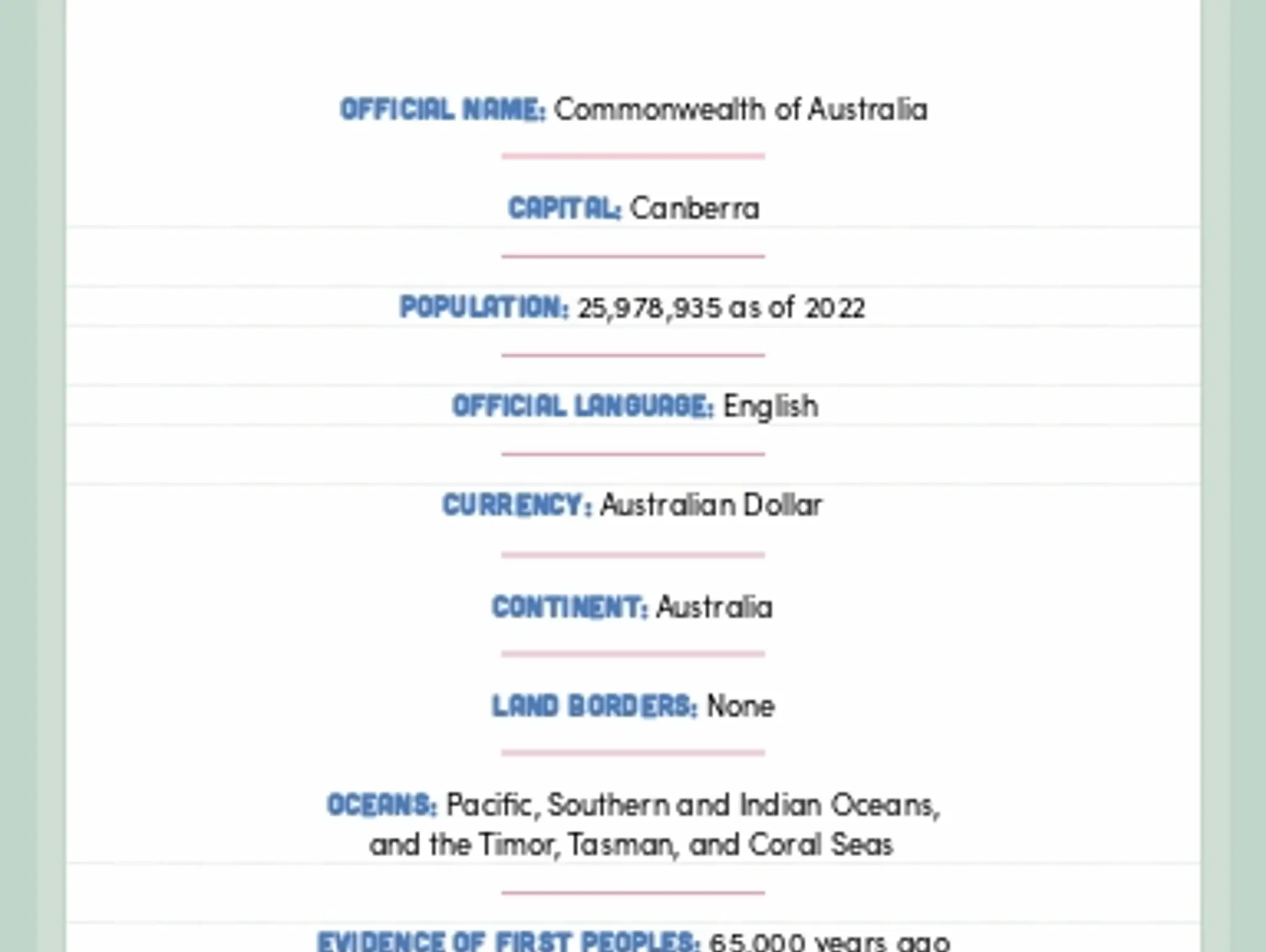 Welcome to Australia