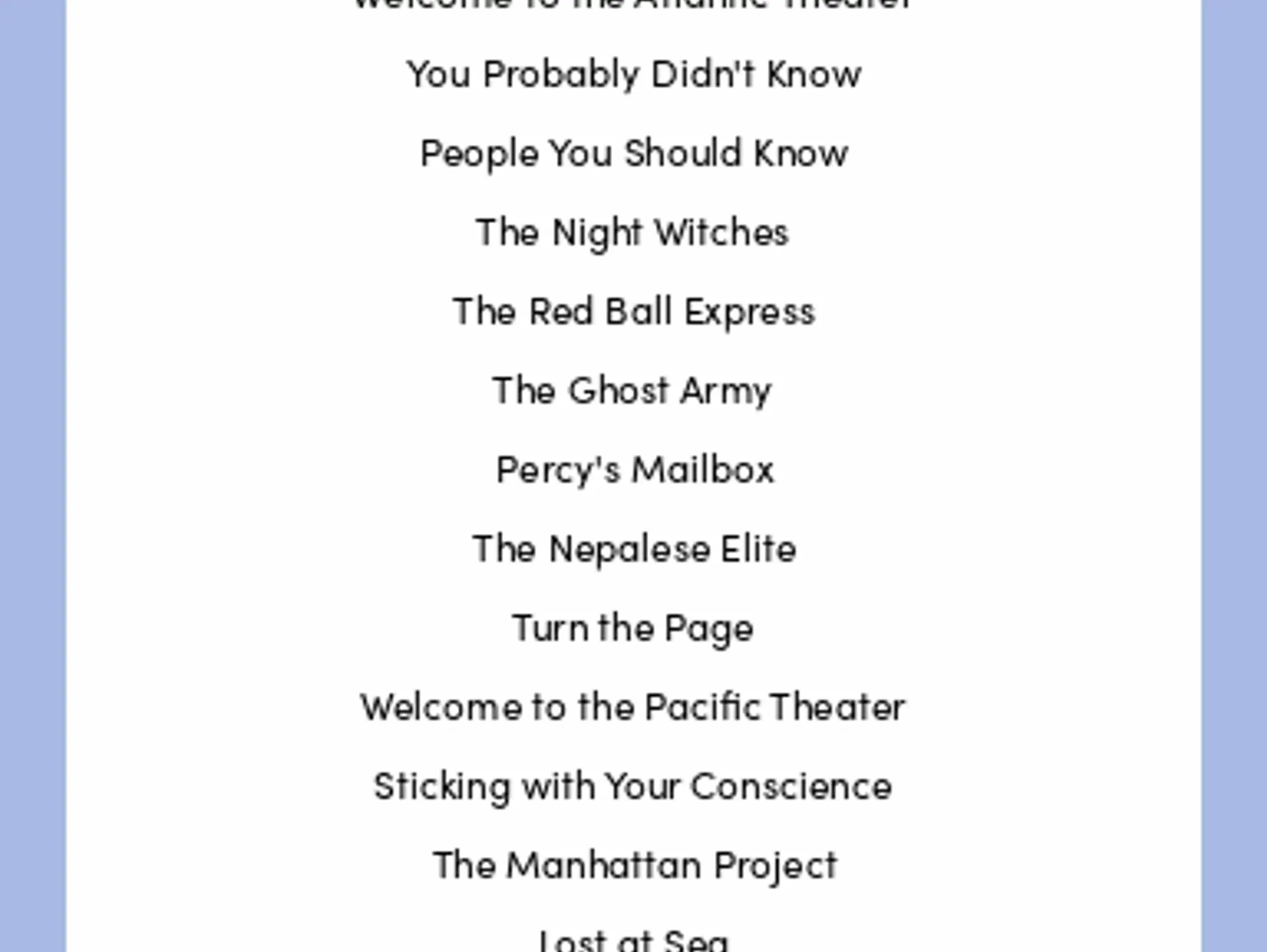 Table of Contents