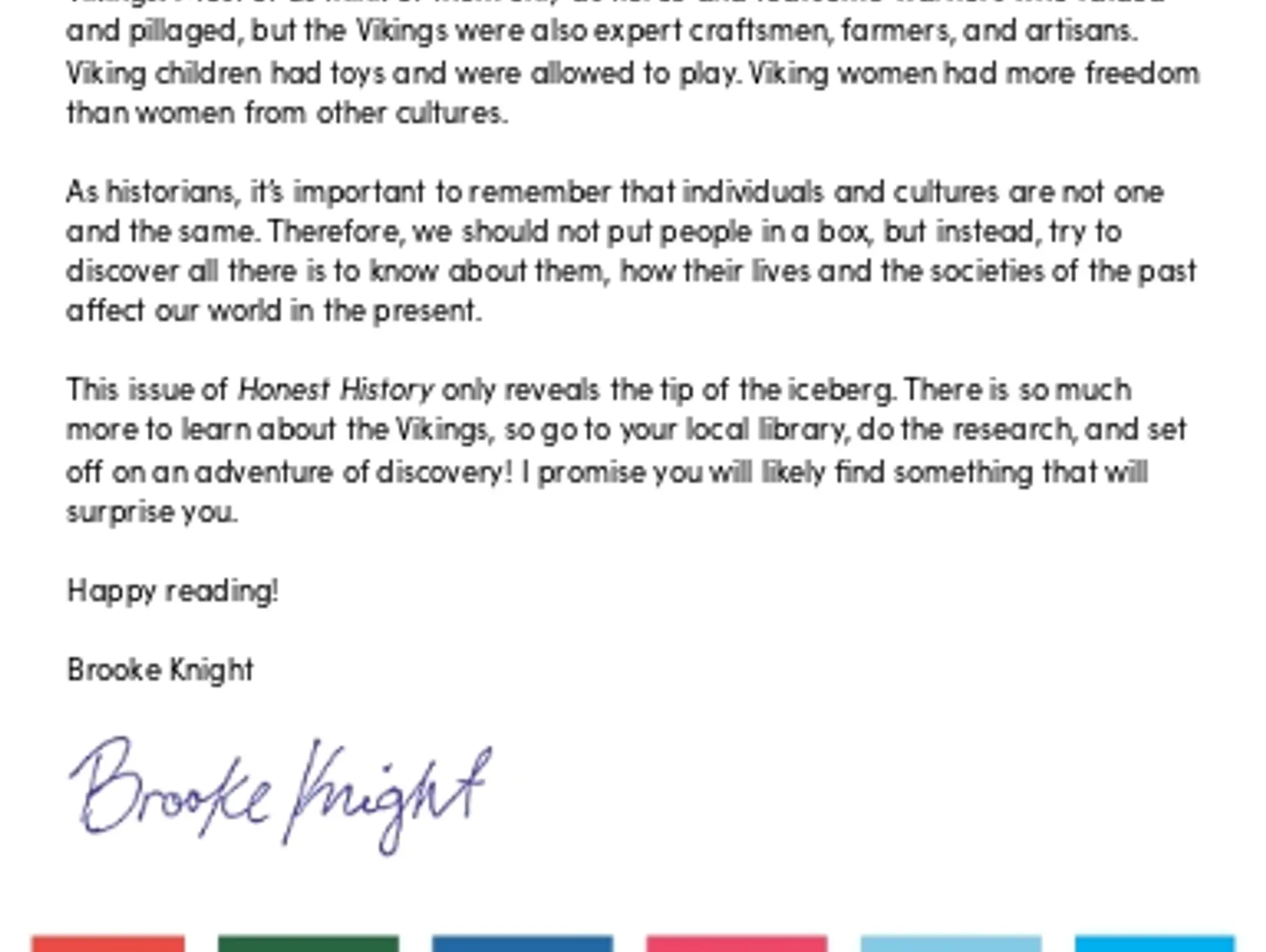 A Letter to Young Historians