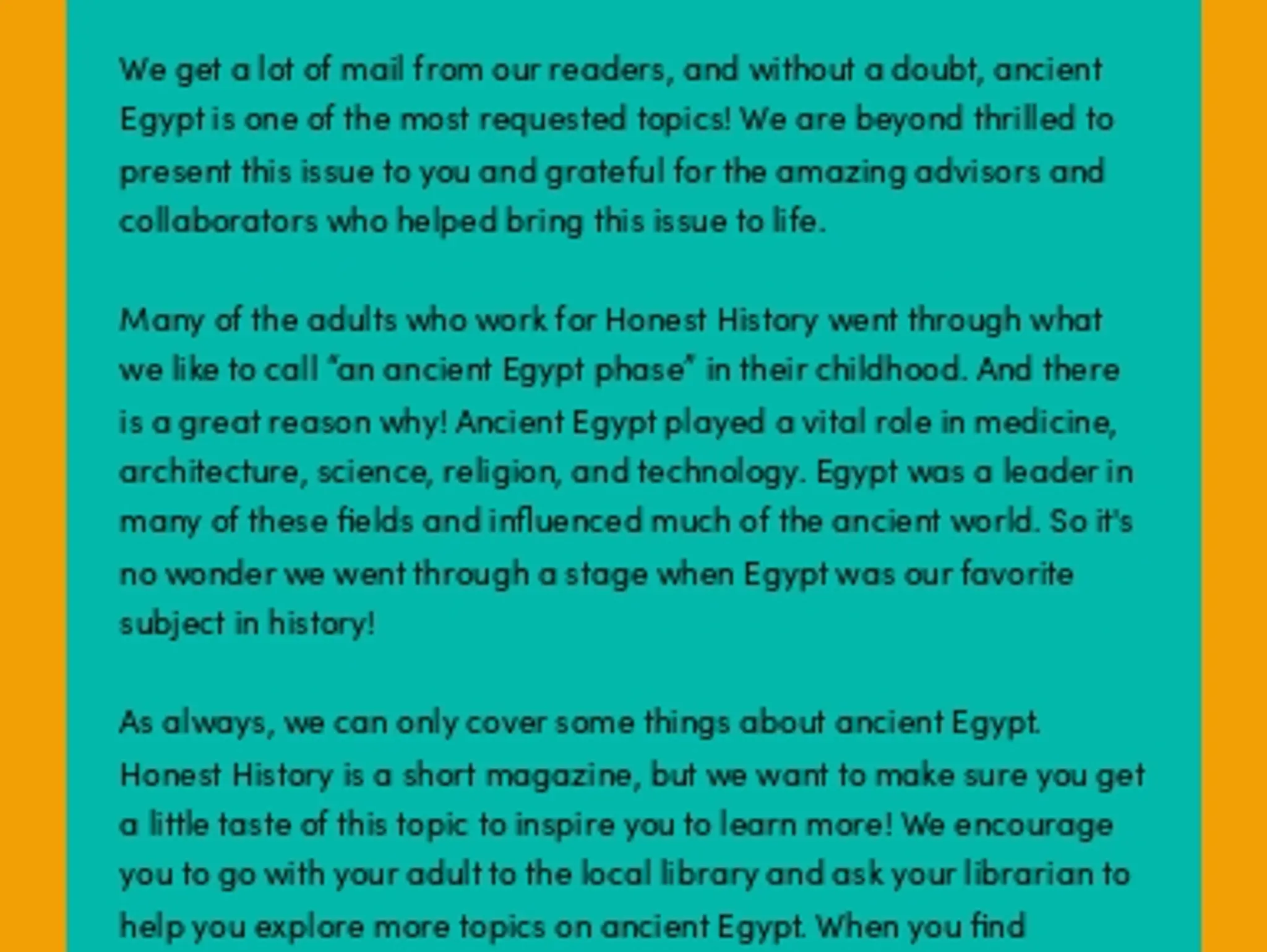 Letter for Young Historians