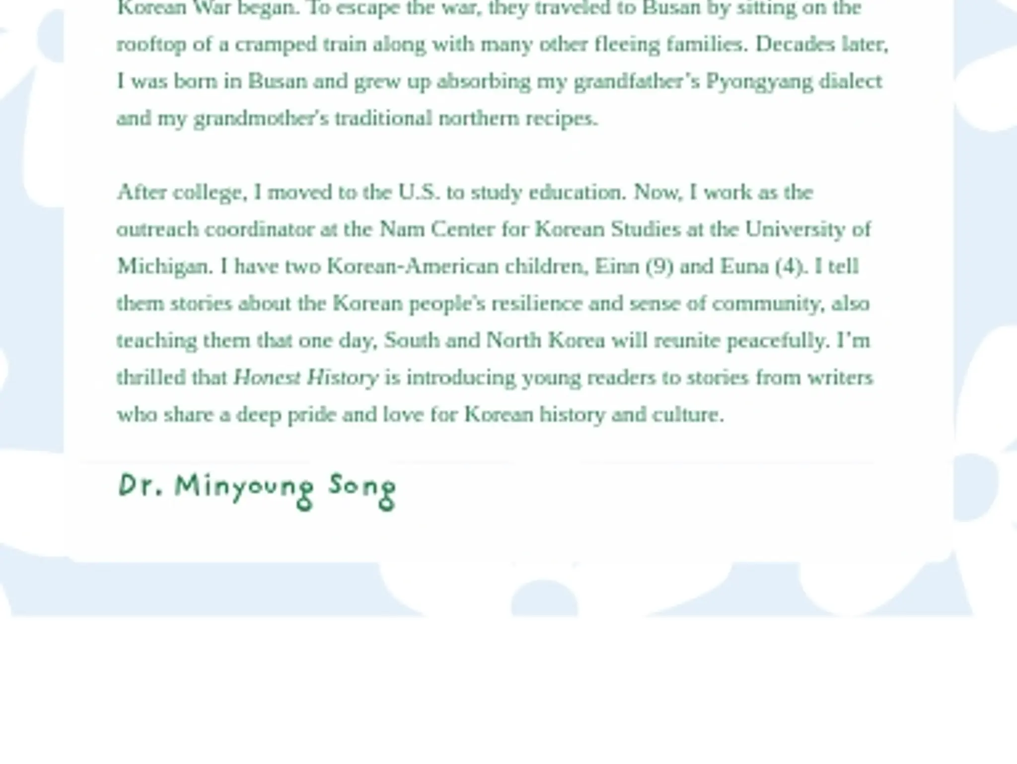 A Note from our Advisor