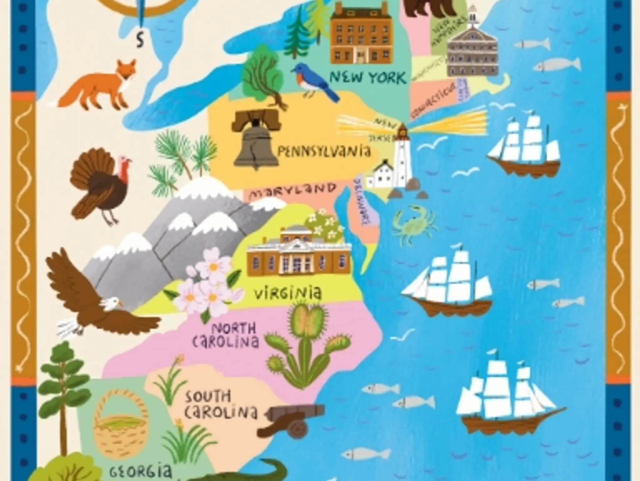 Map of the Thirteen Colonies