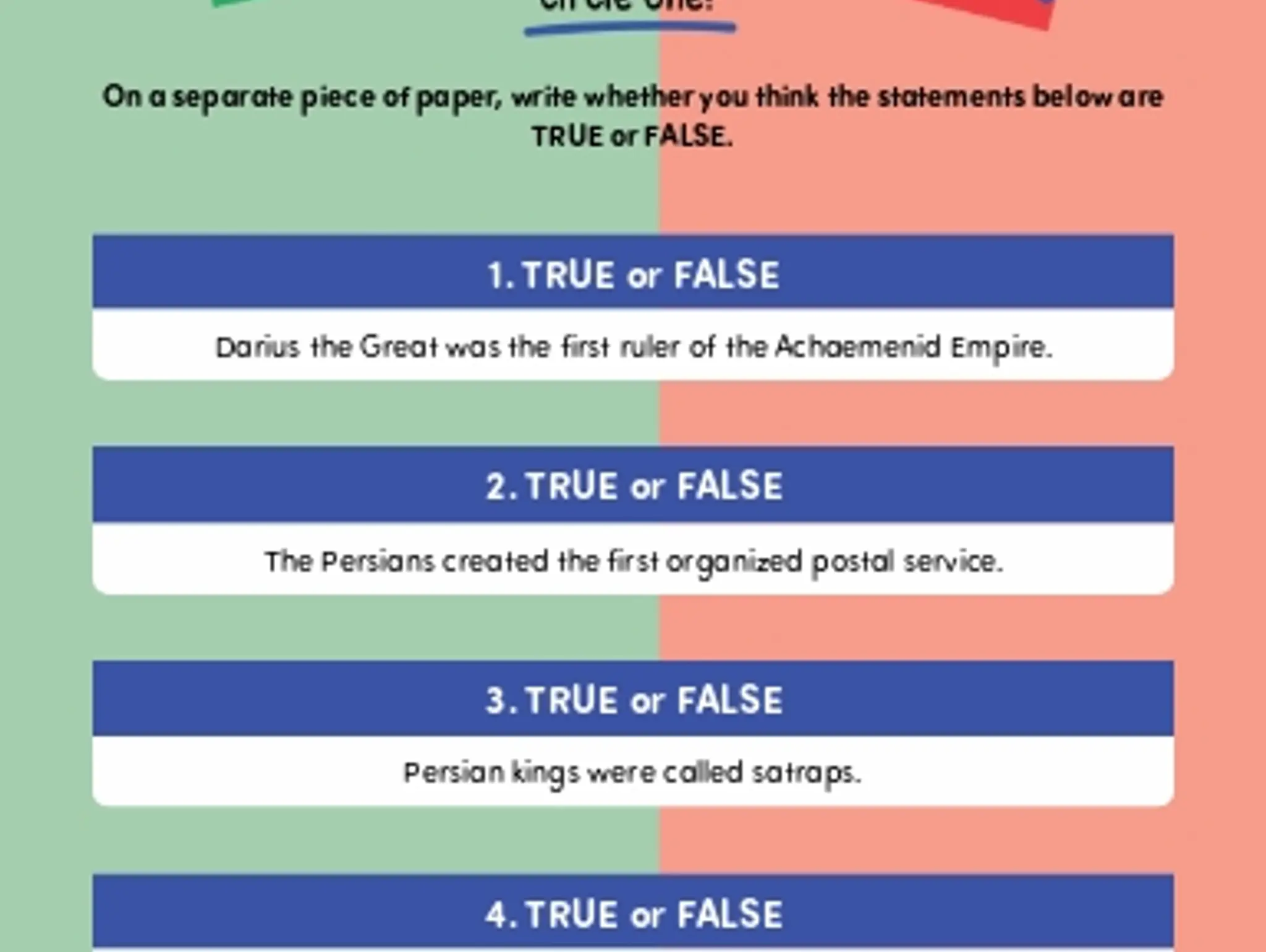 True or False?