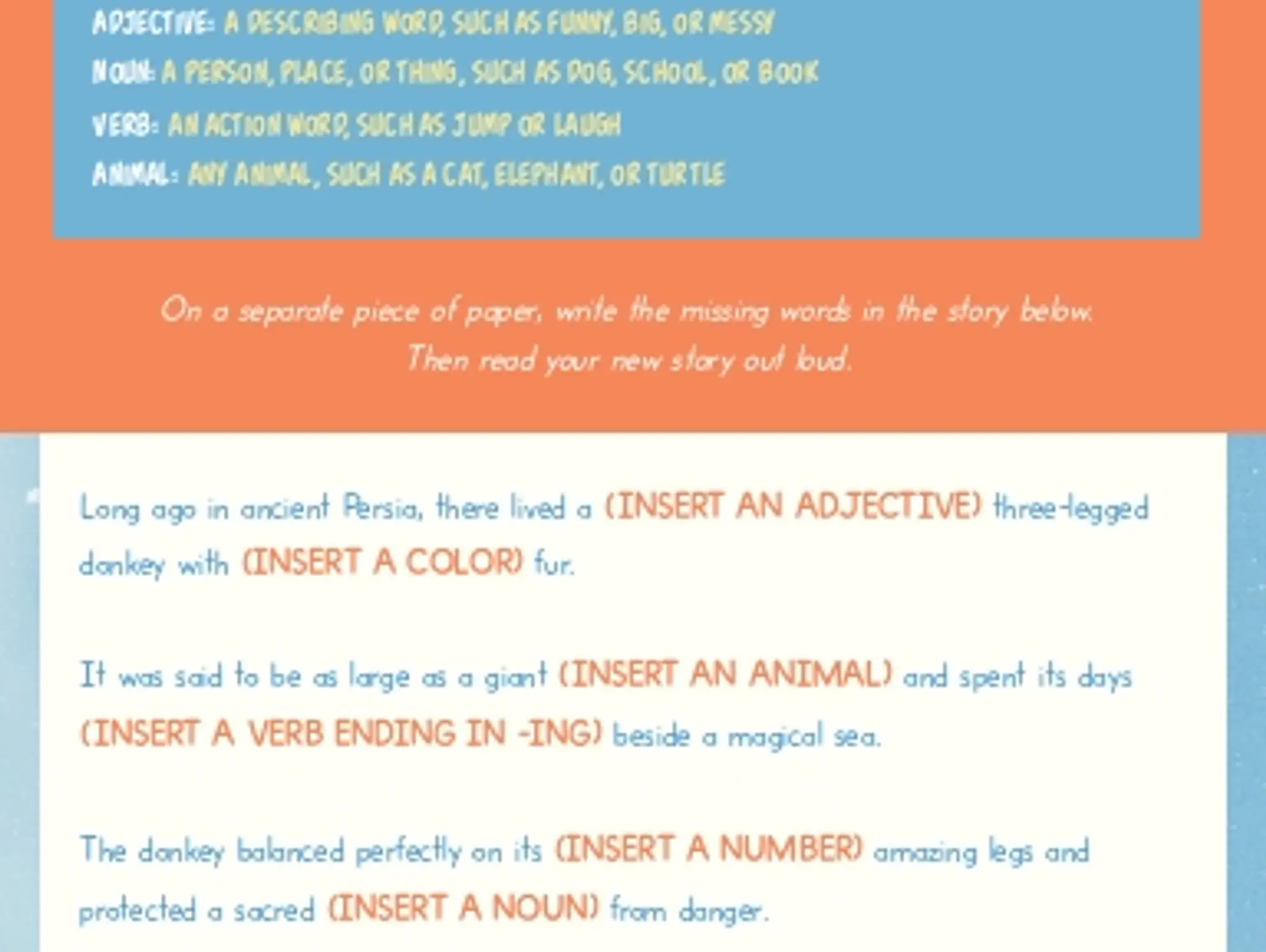 Wacky Word Stories: The Three-legged Donkey