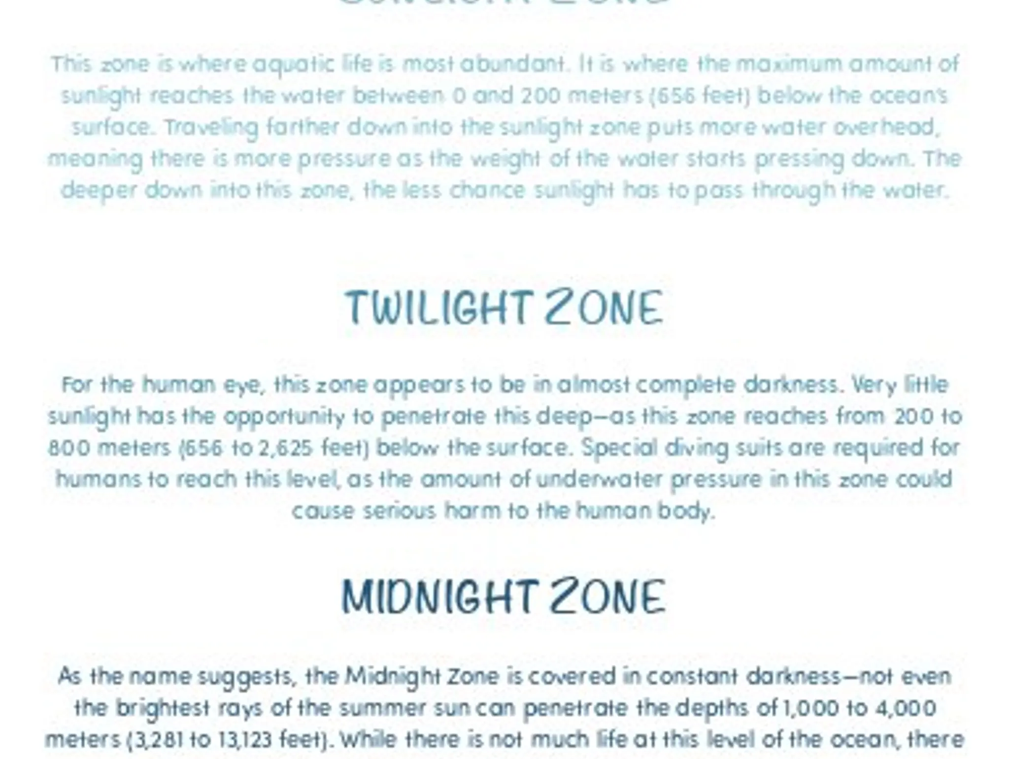 Ocean Zones