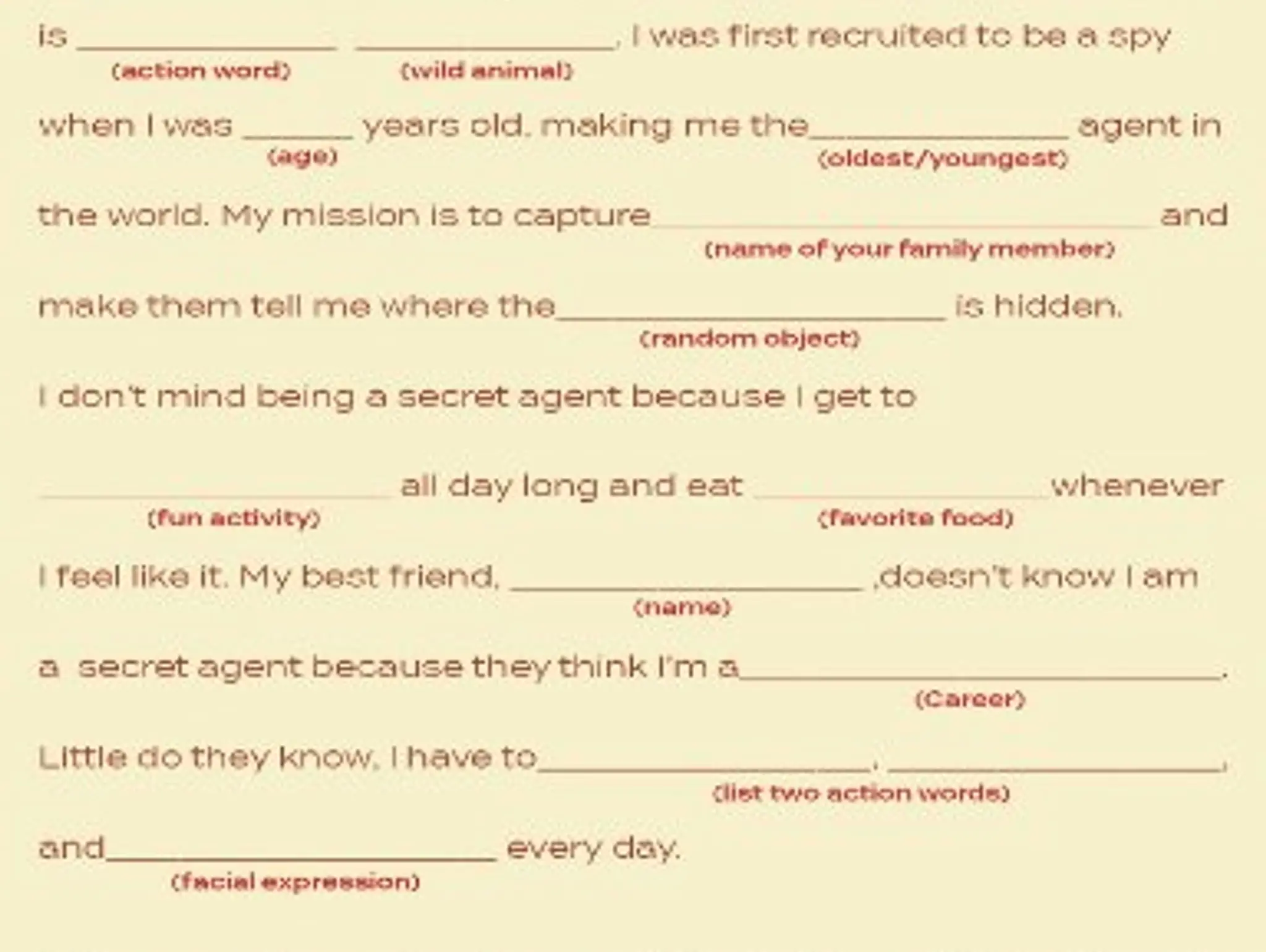Create Your "Silly" Undercover Identity
