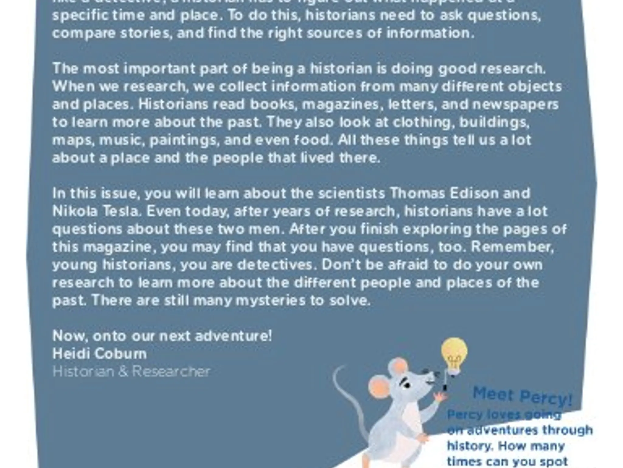 A Letter for Young Historians