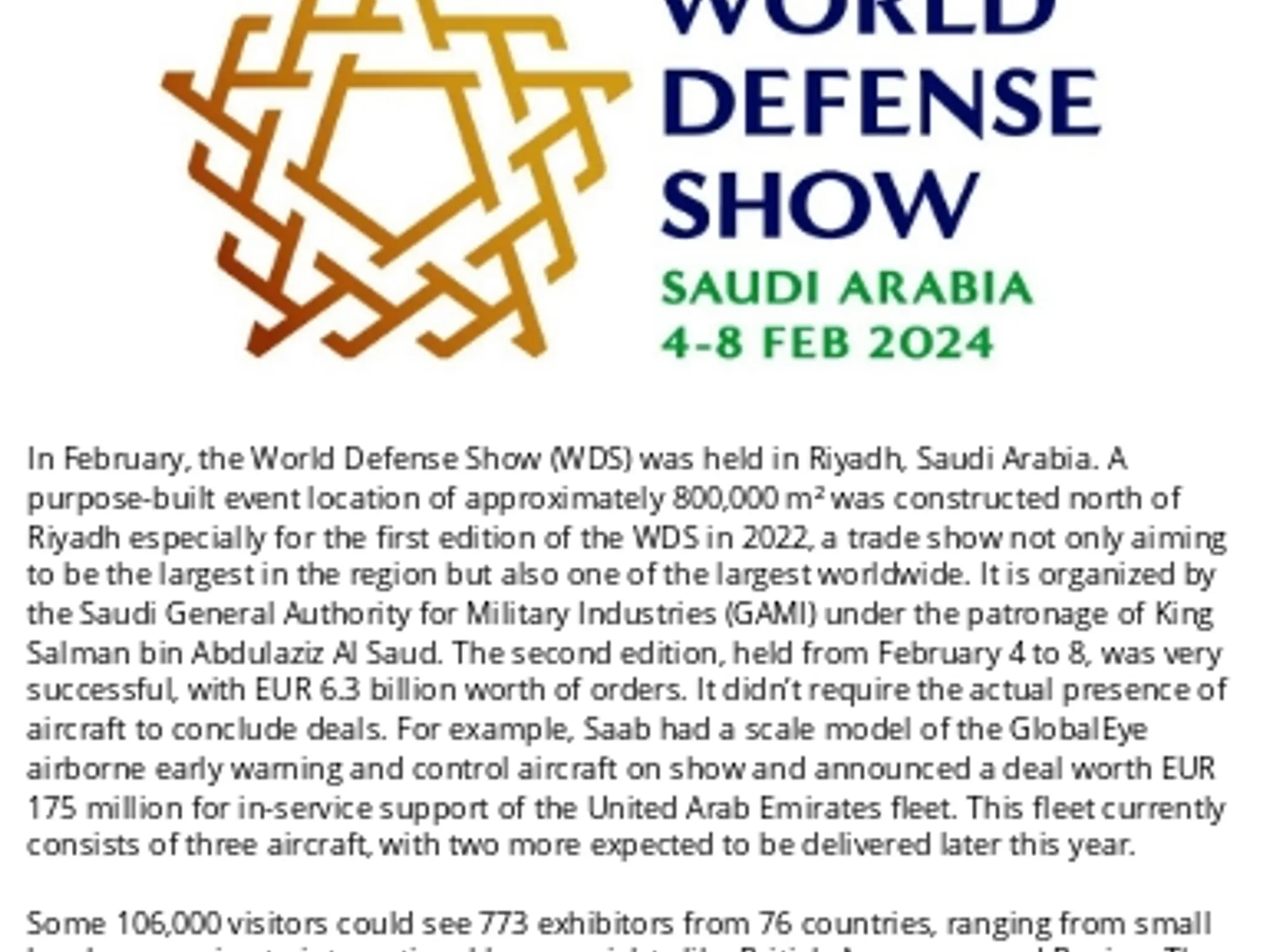 World Defence Show 2024