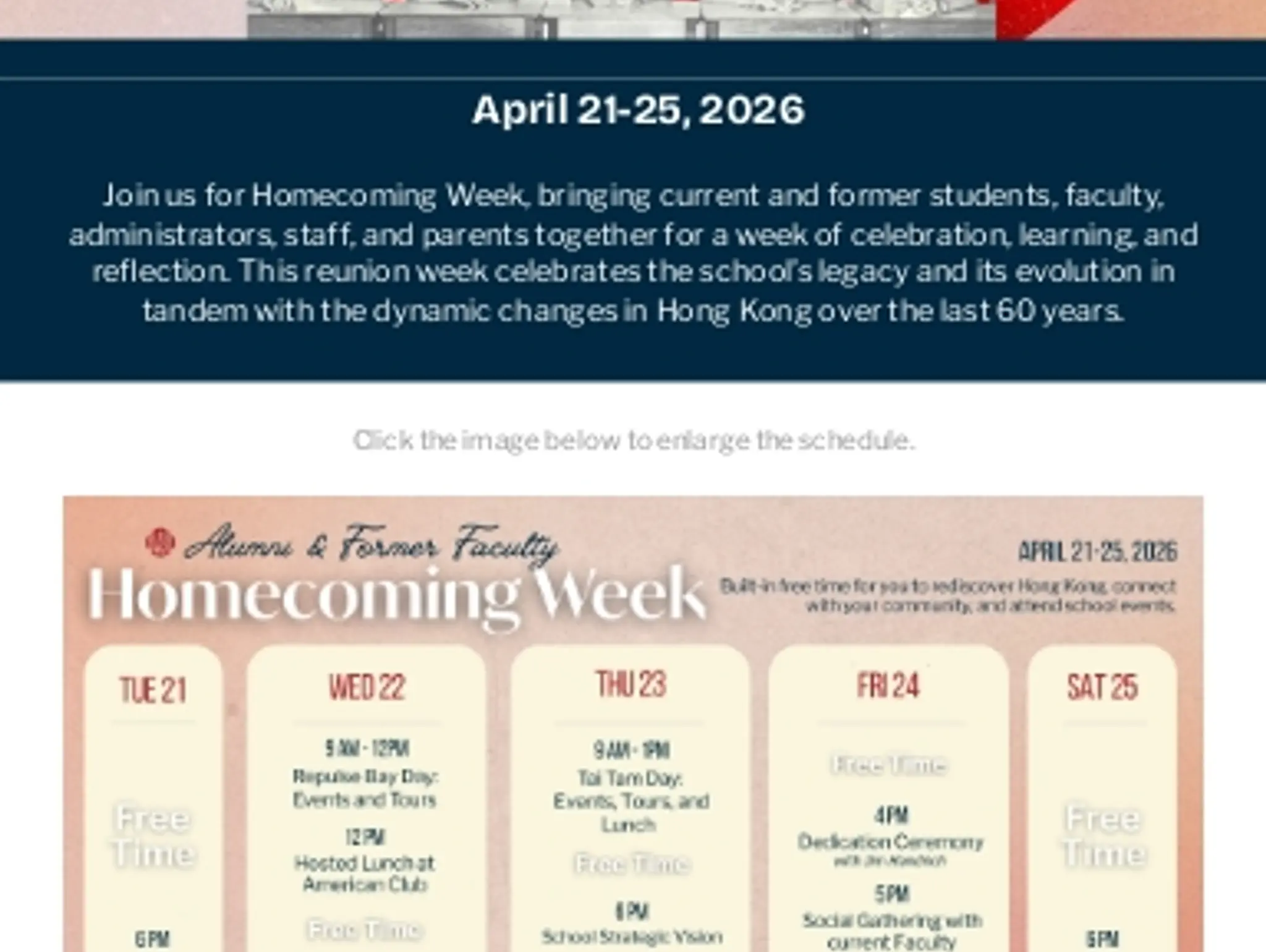 Alumni and Former Faculty Homecoming Week