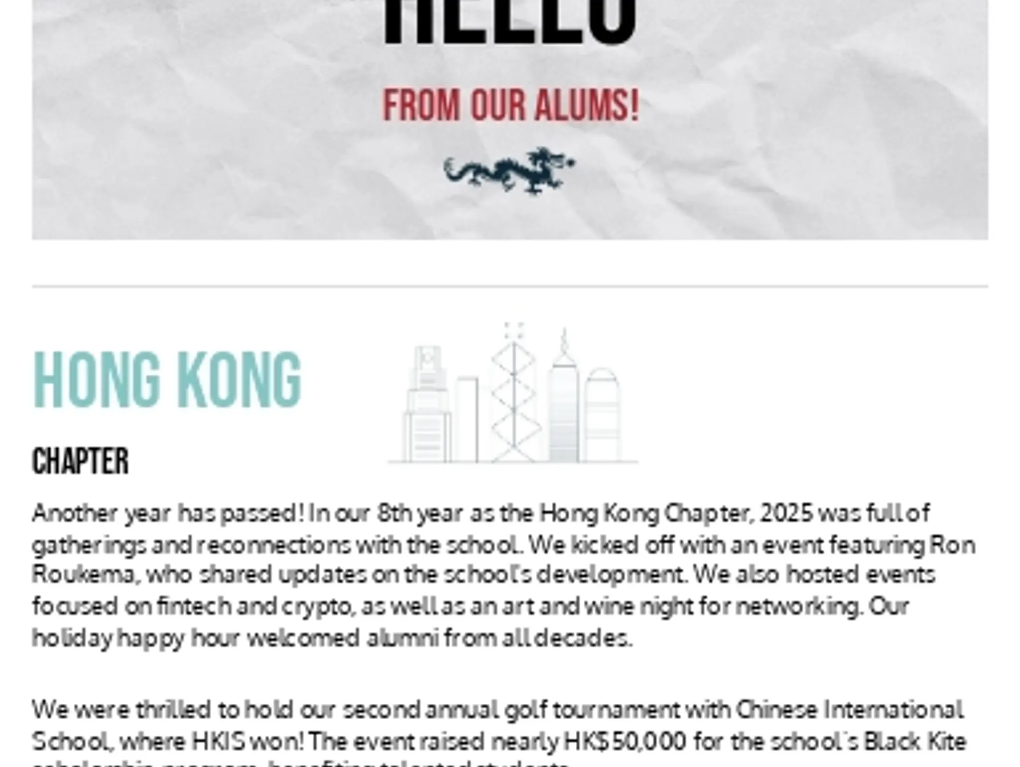 Alumni Chapter Updates