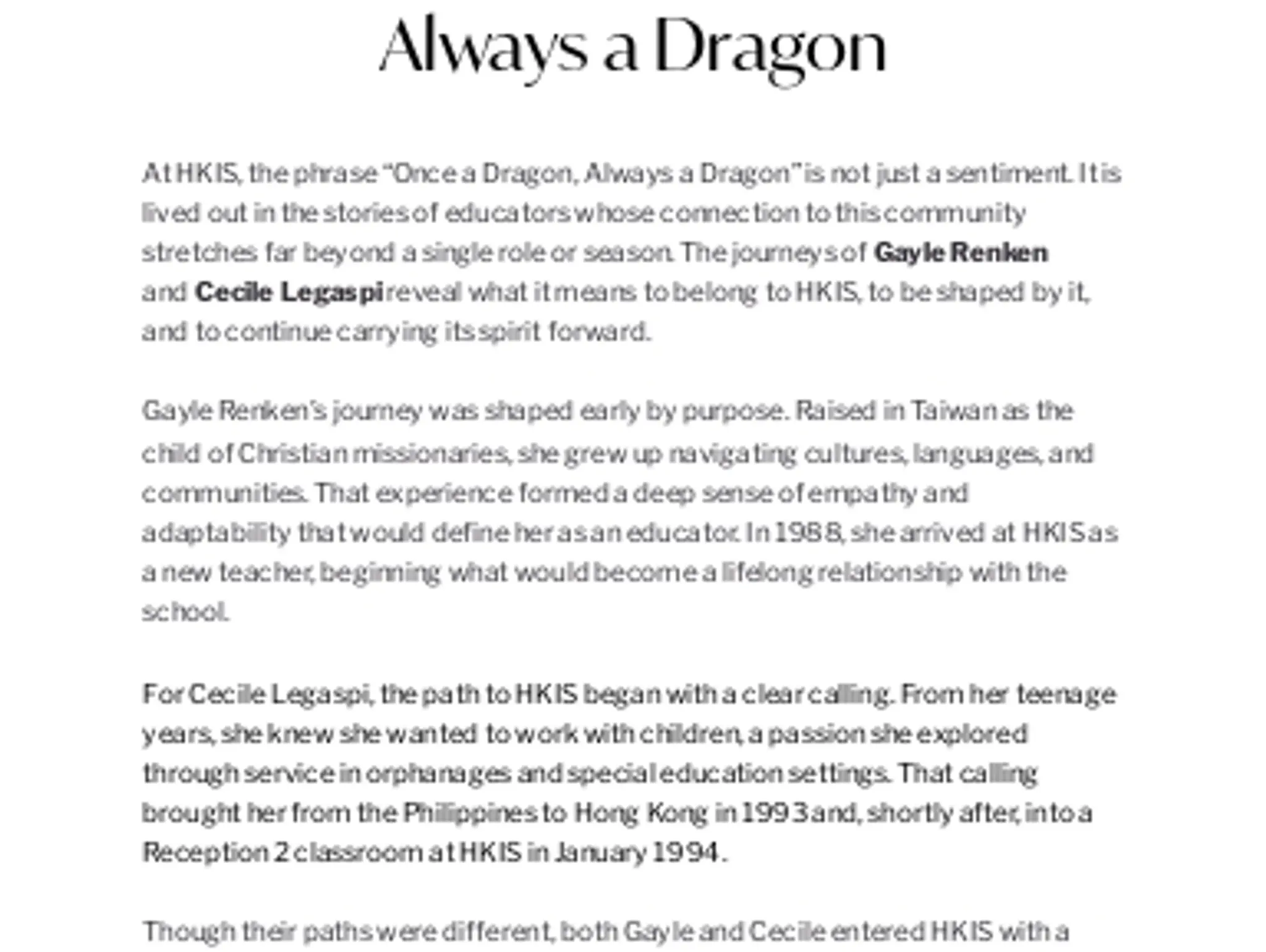 Once a Dragon, Always a Dragon